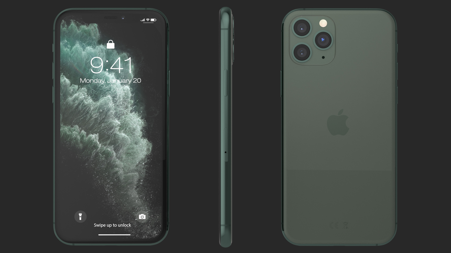 Apple iPhone 11 Pro Midnight Green 3D model