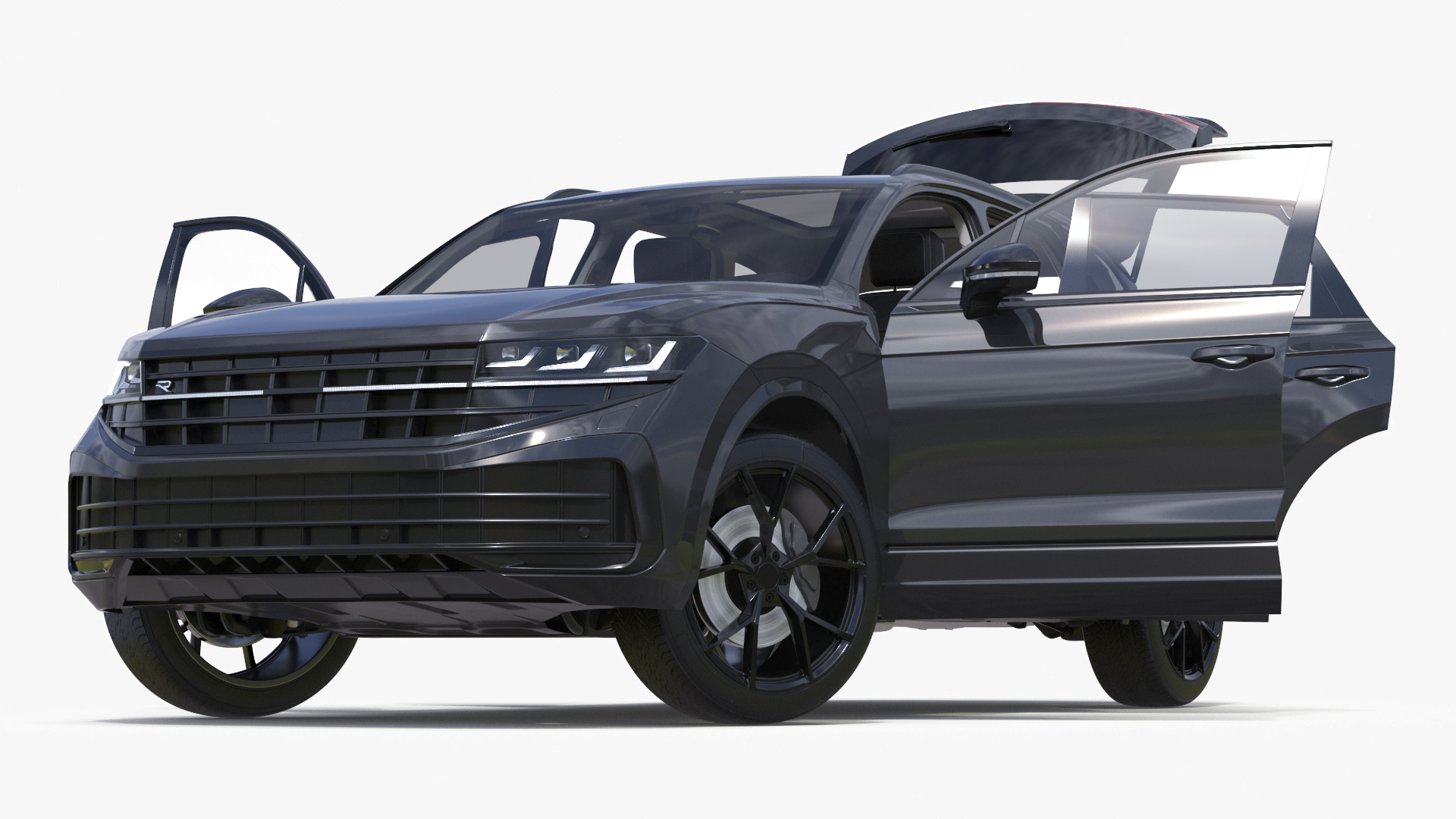 3D Hybrid Electric SUV Black Rigged for Maya