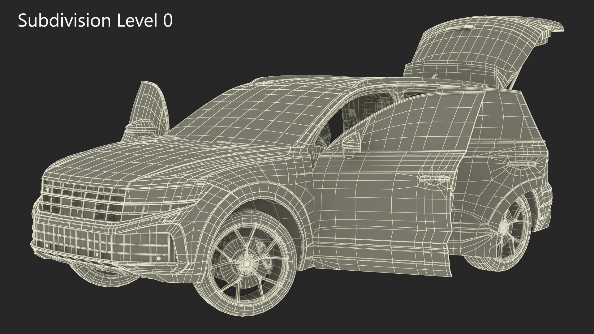 3D Hybrid Electric SUV Black Rigged for Maya