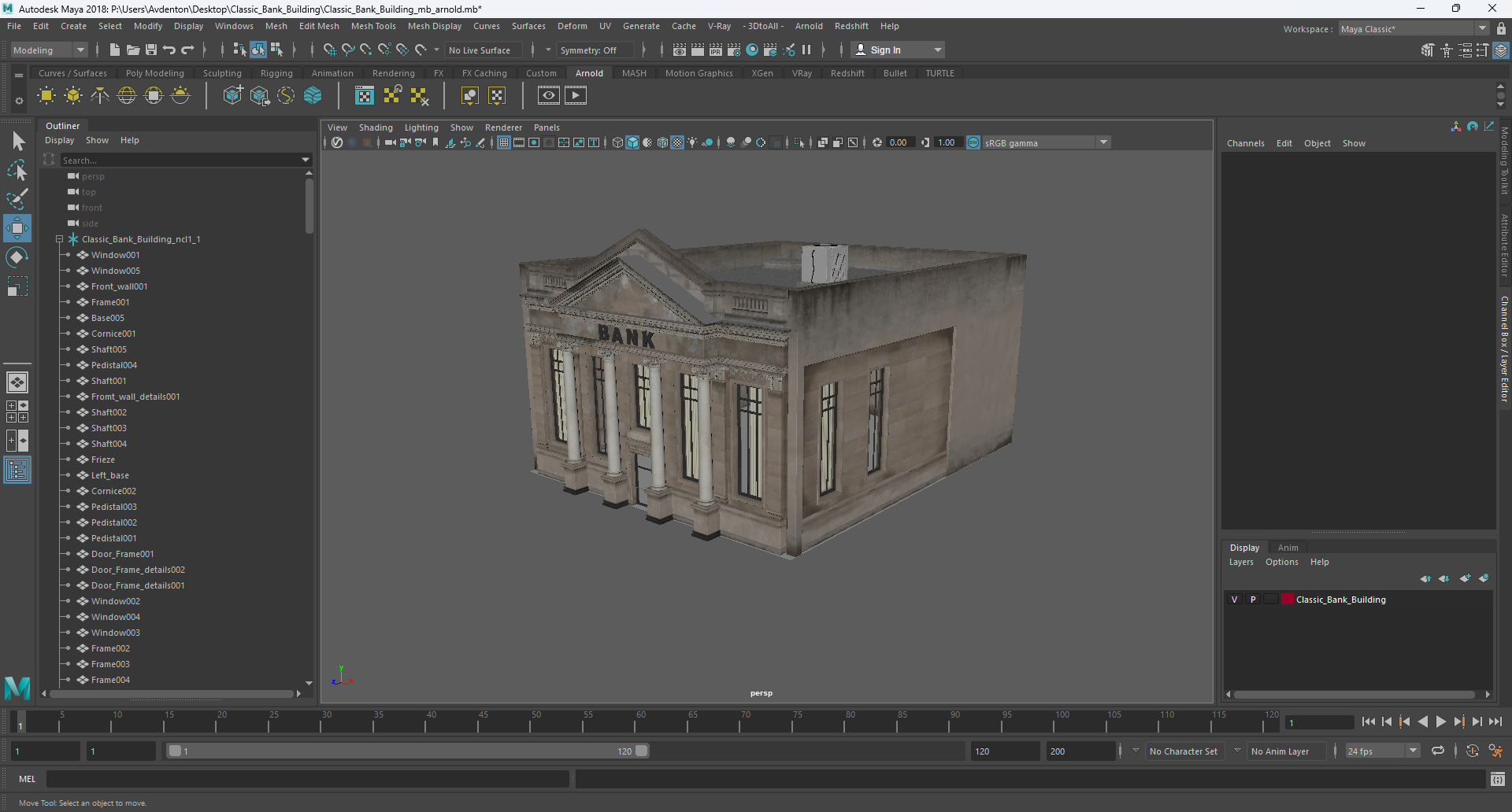 3D Classic Bank Building