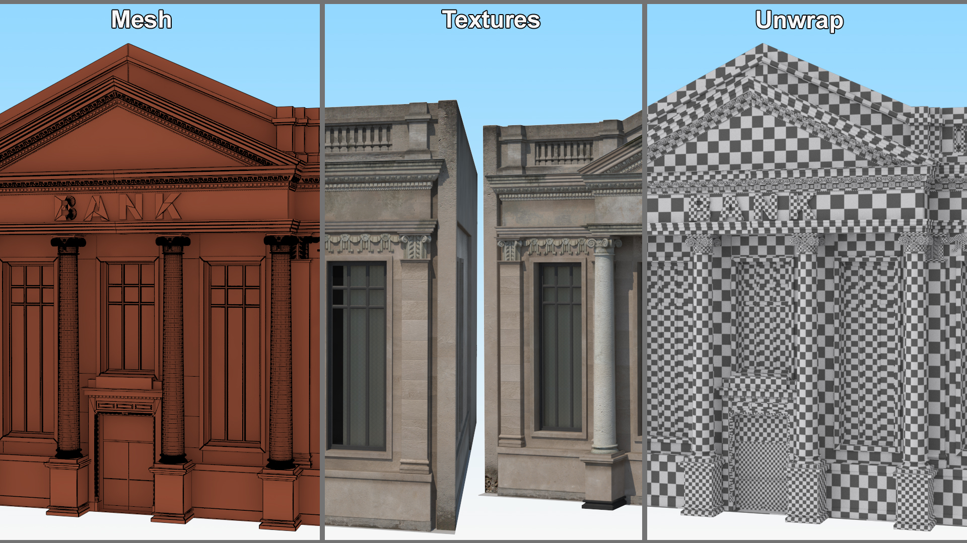 3D Classic Bank Building