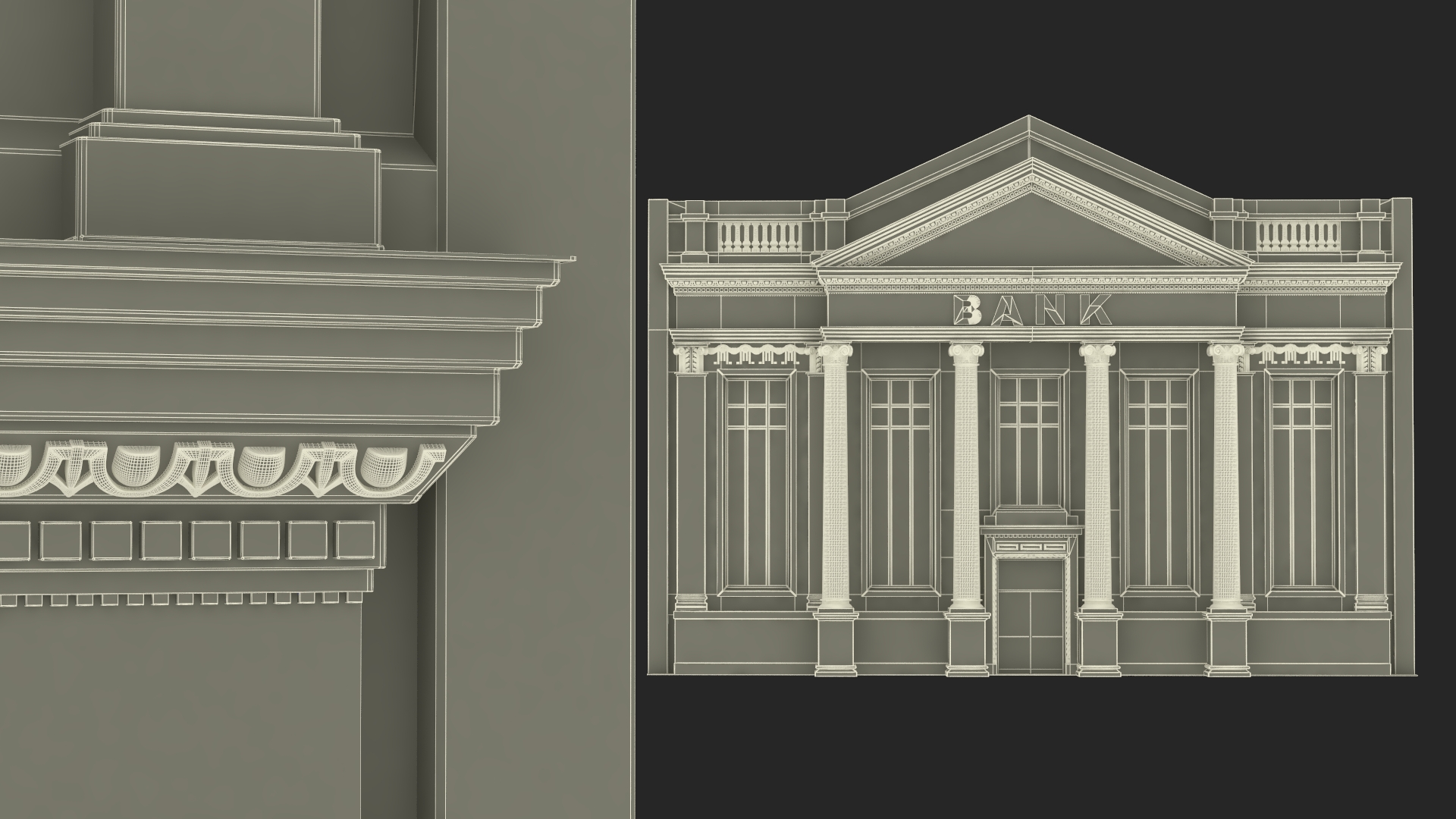 3D Classic Bank Building