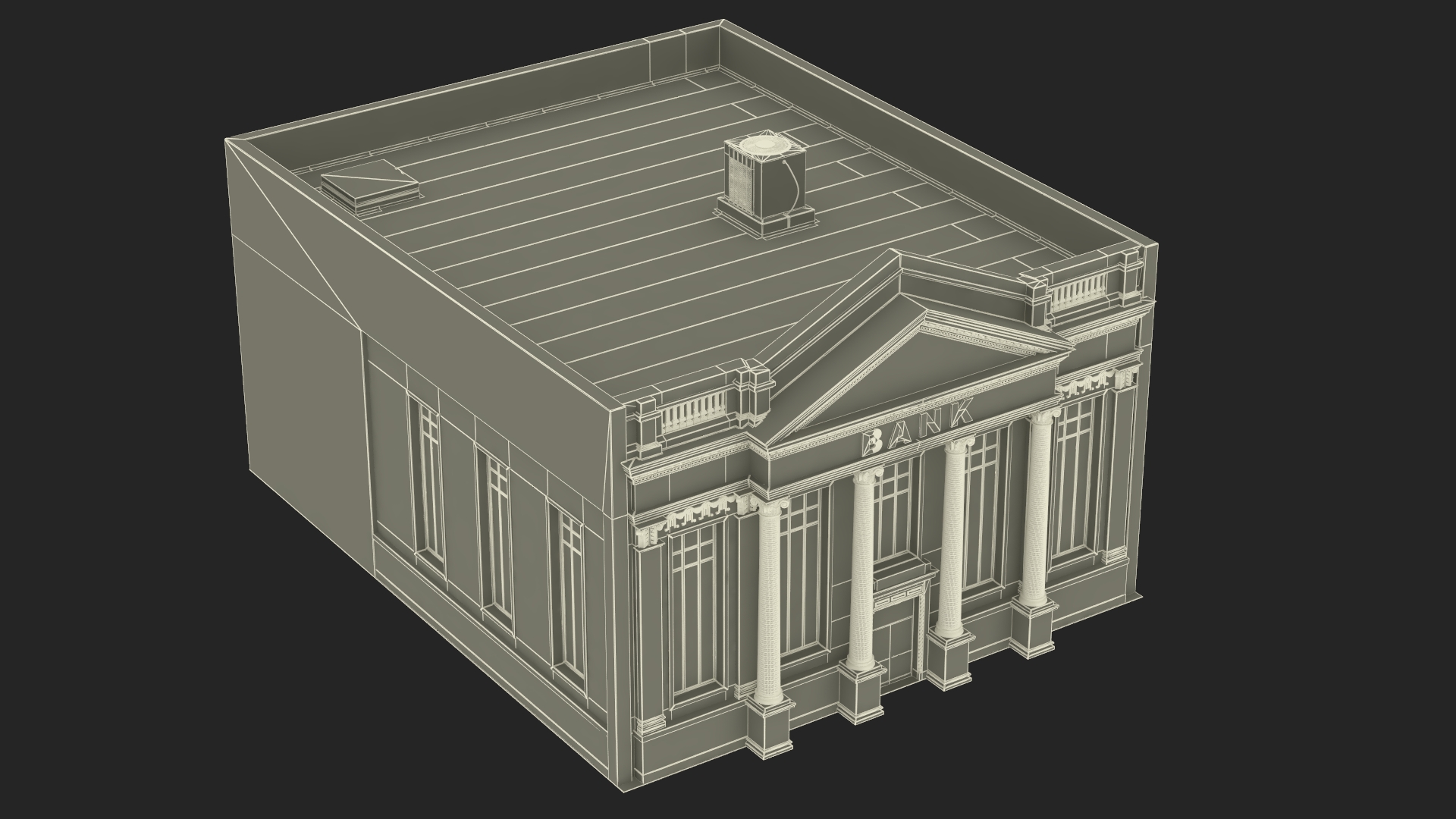 3D Classic Bank Building