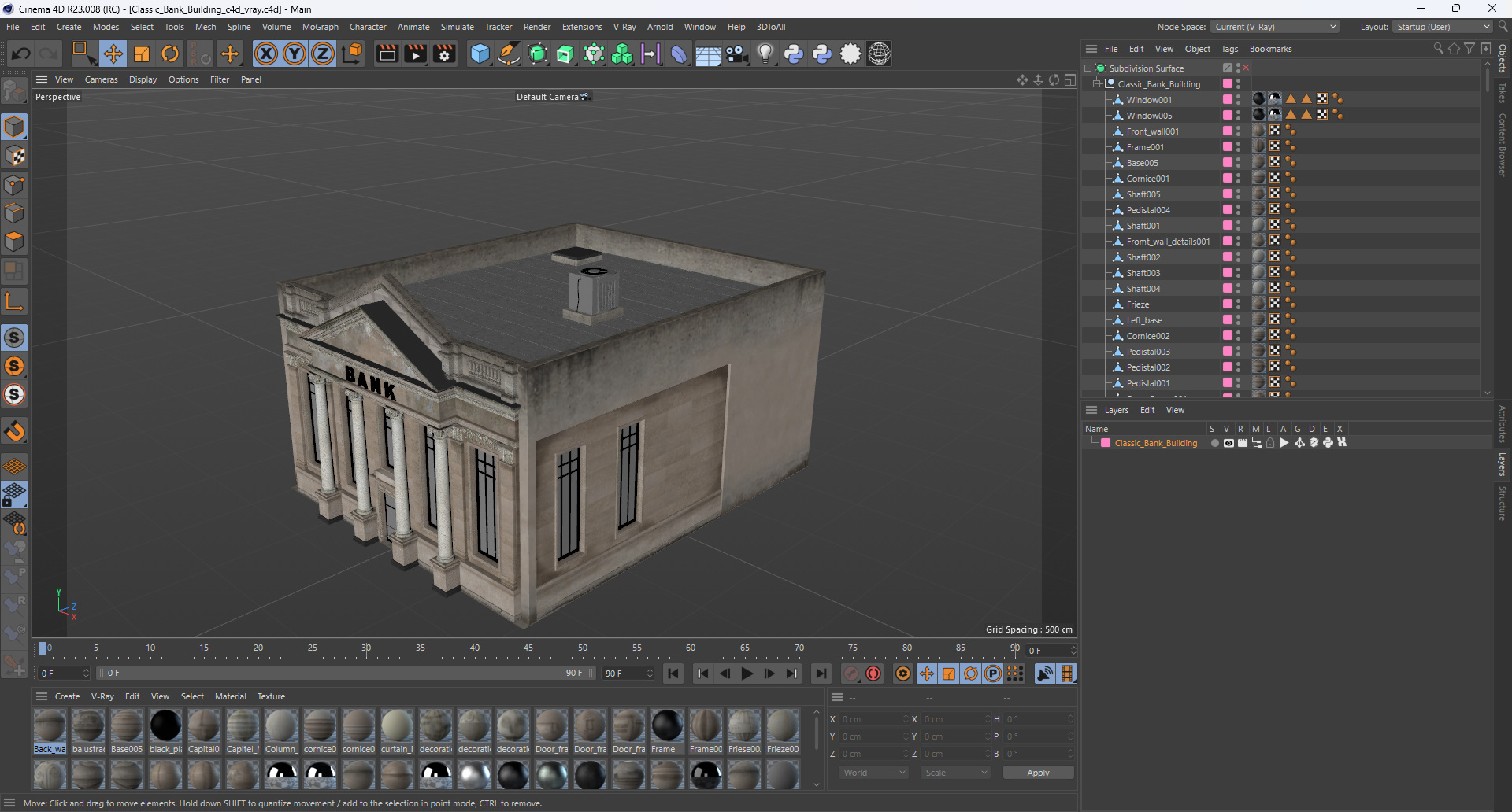 3D Classic Bank Building