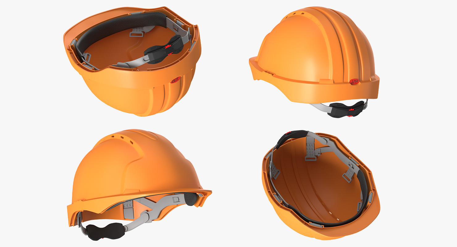 3D Builder Wearing Orange Coveralls Rigged for Cinema 4D model