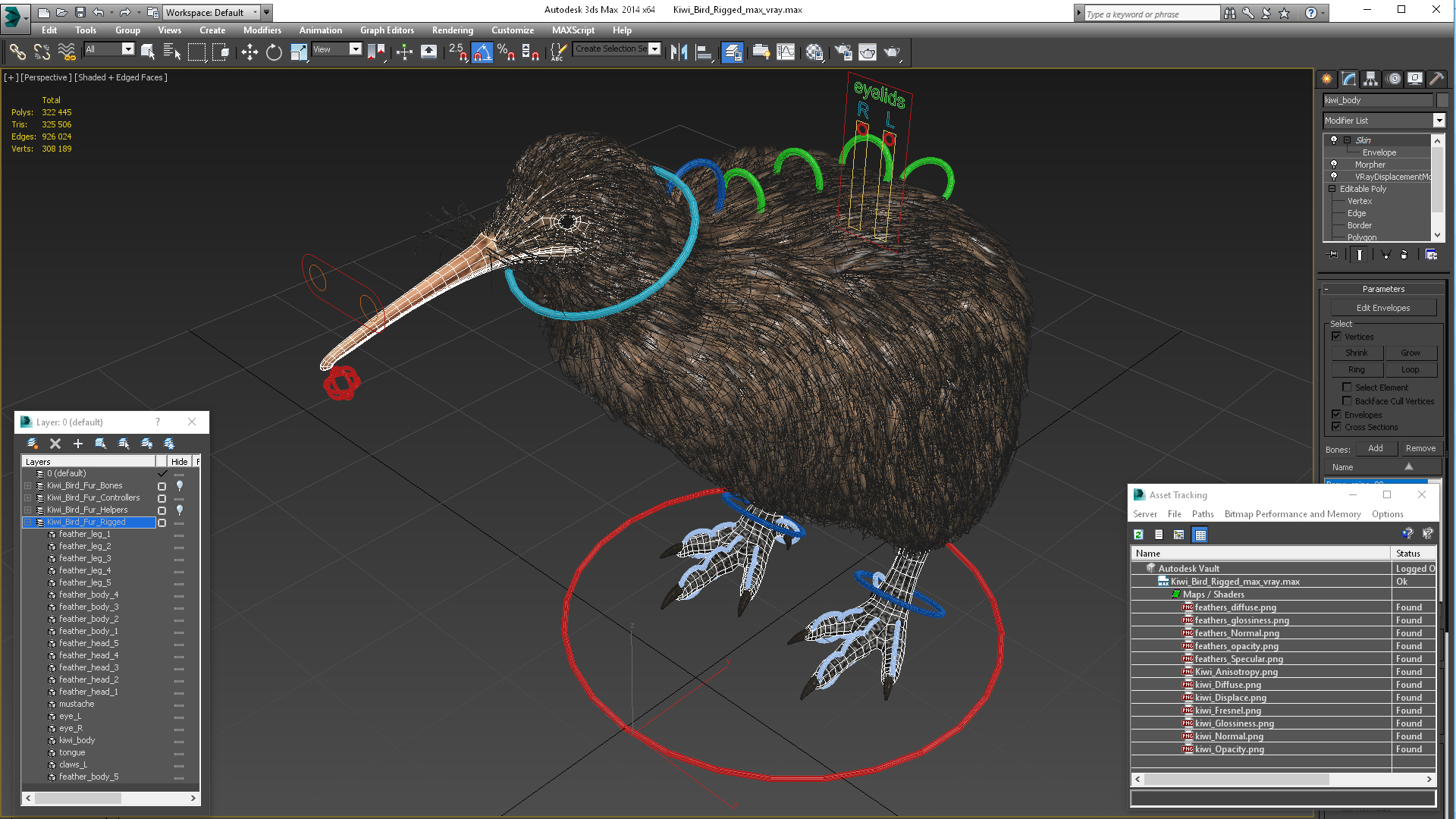 3D Kiwi Bird Rigged