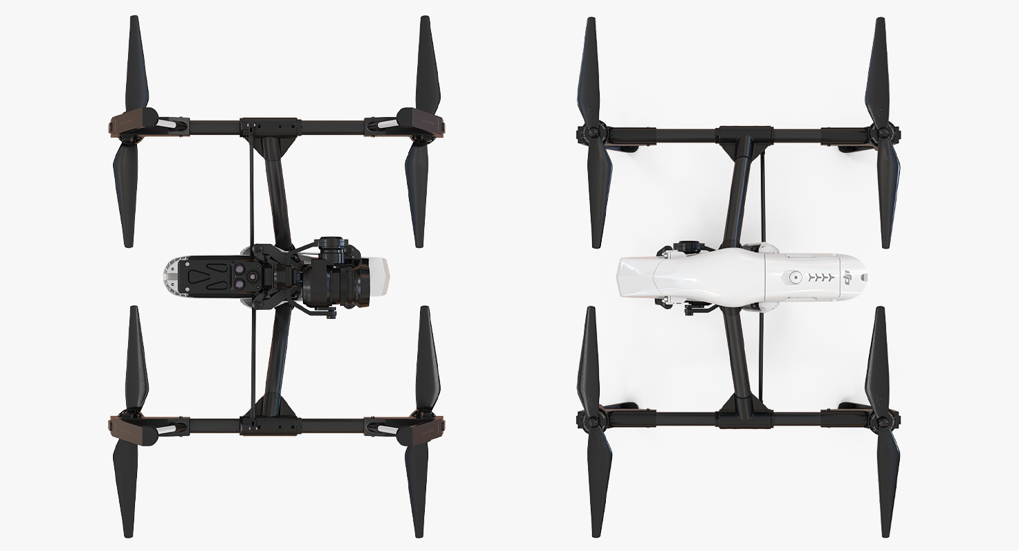 3D model DJI Inspire 1 Pro Drone with 4K Camera Rigged