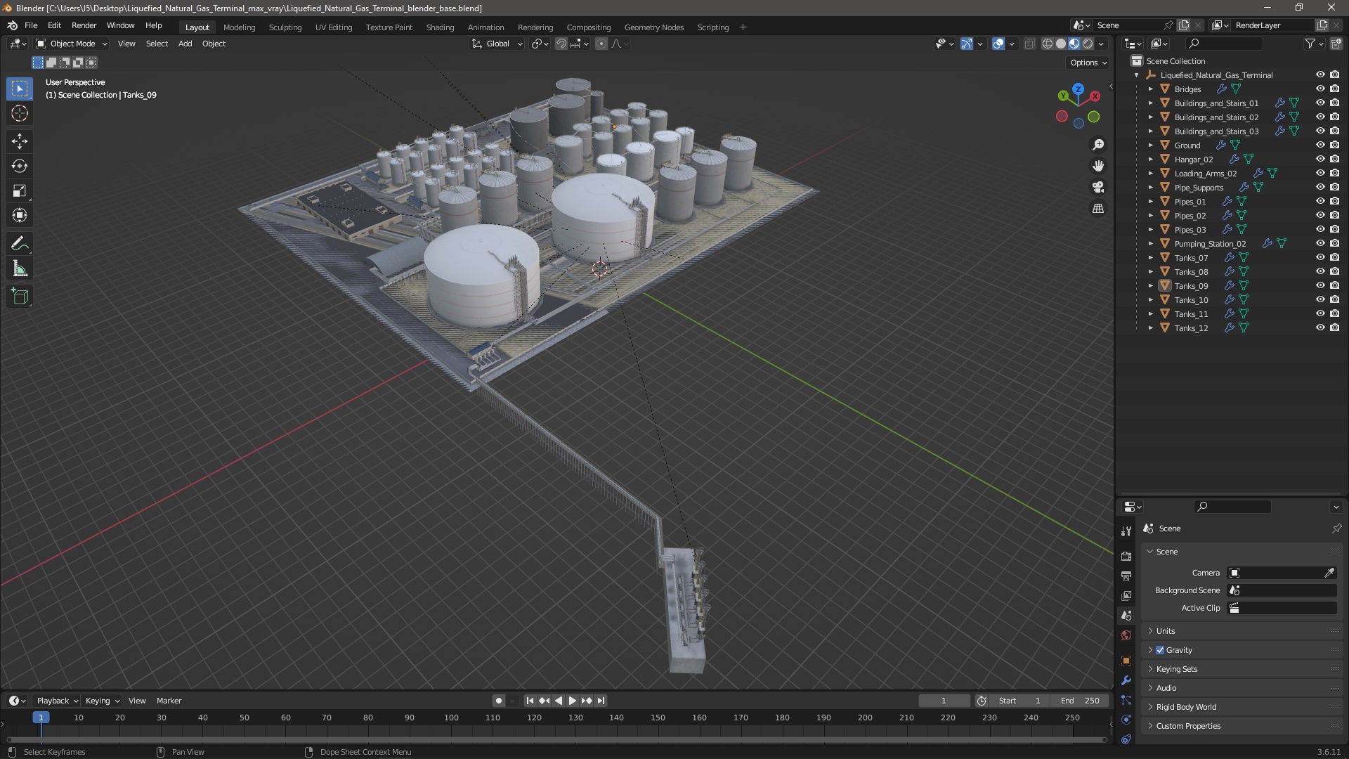 3D model Liquefied Natural Gas Terminal