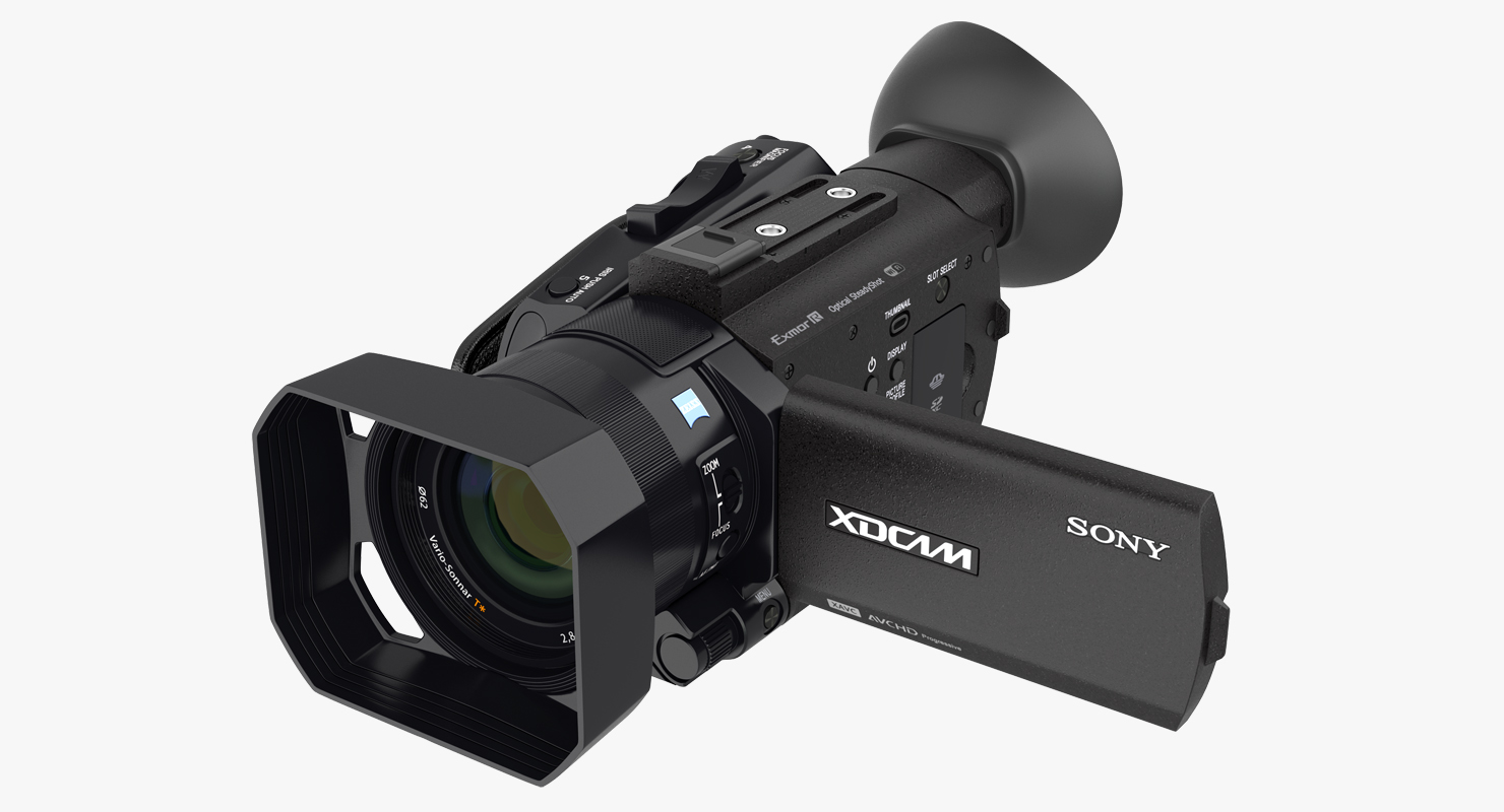 3D Compact Camcorder Sony PXWS X70 Rigged model