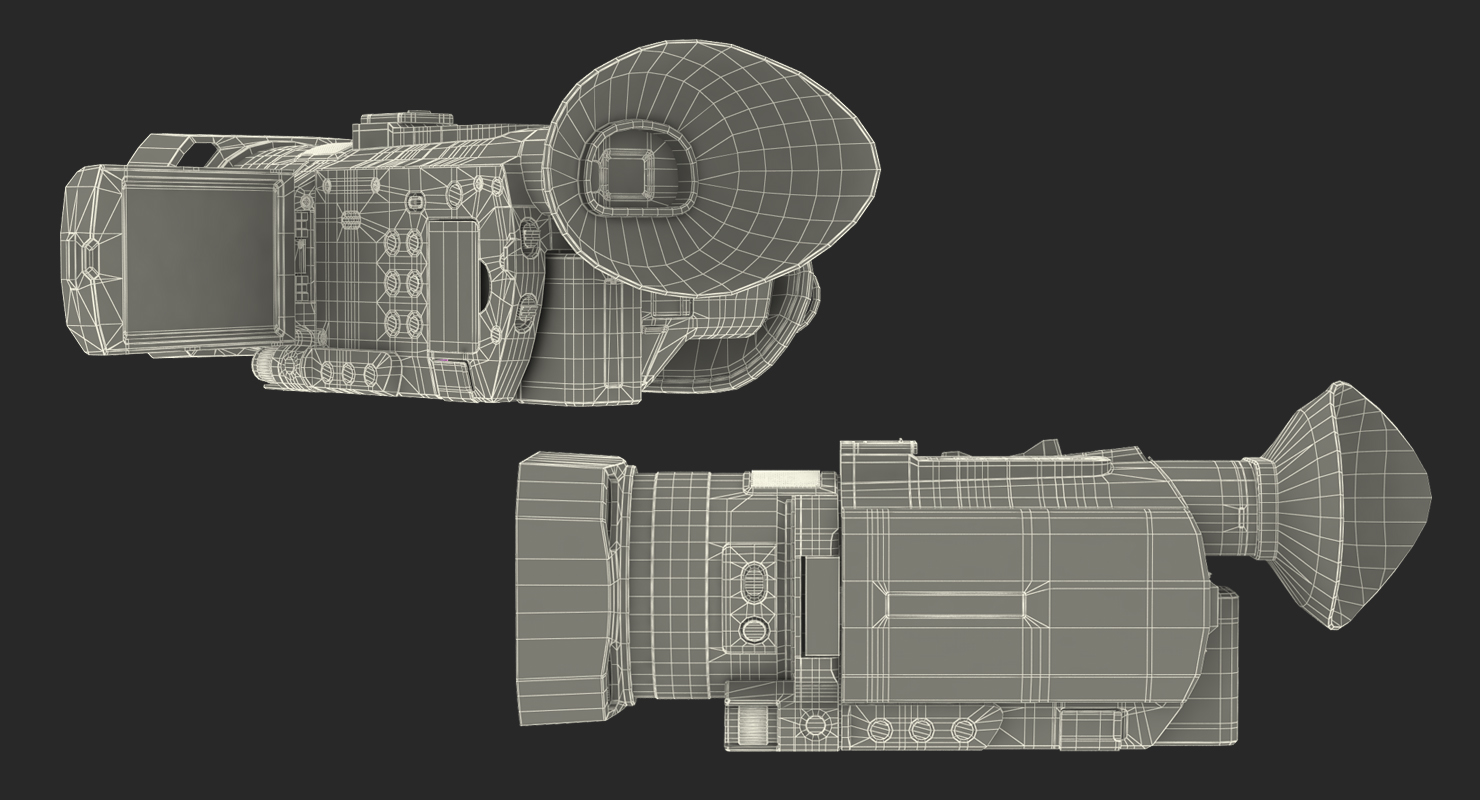 3D Compact Camcorder Sony PXWS X70 Rigged model