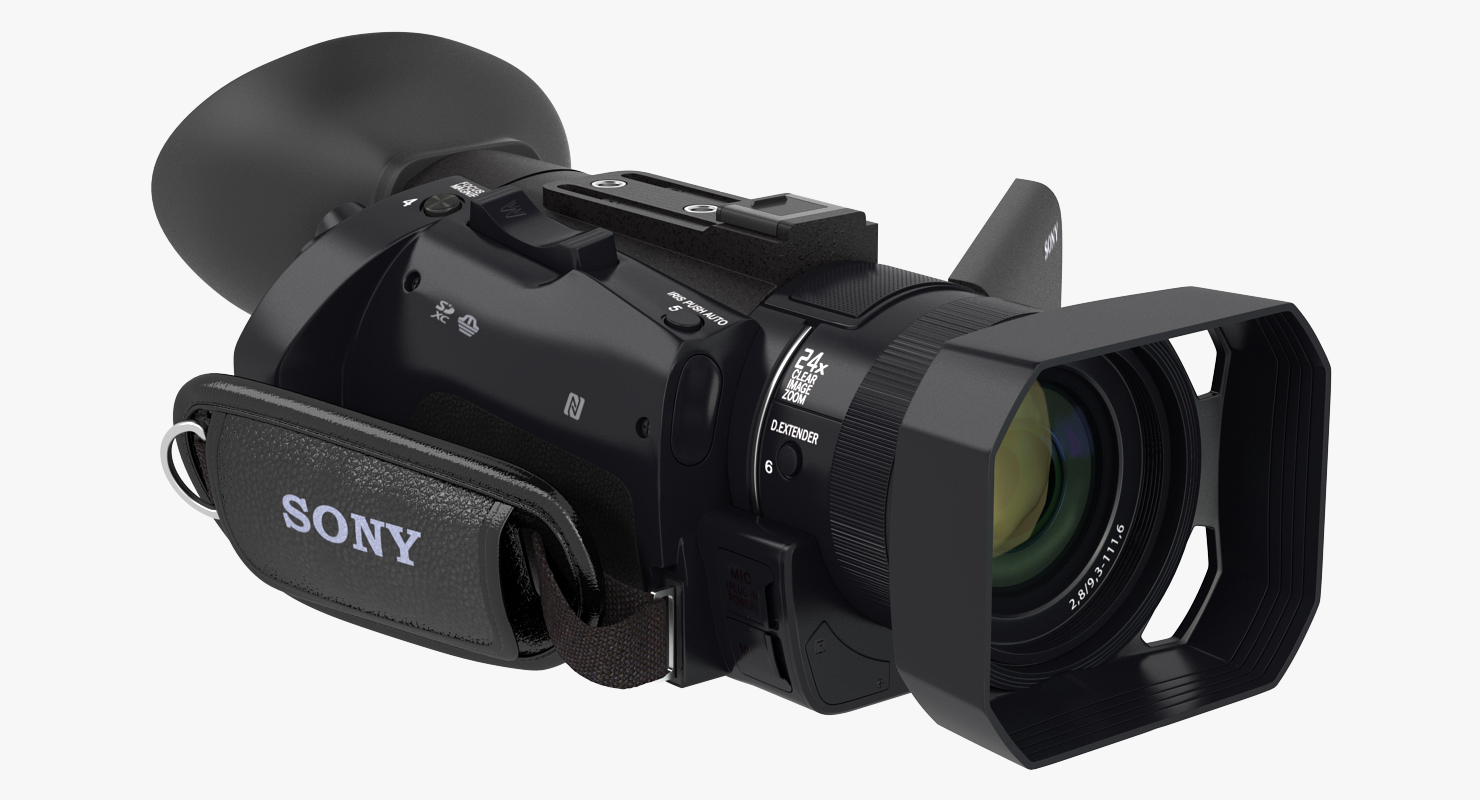 3D Compact Camcorder Sony PXWS X70 Rigged model