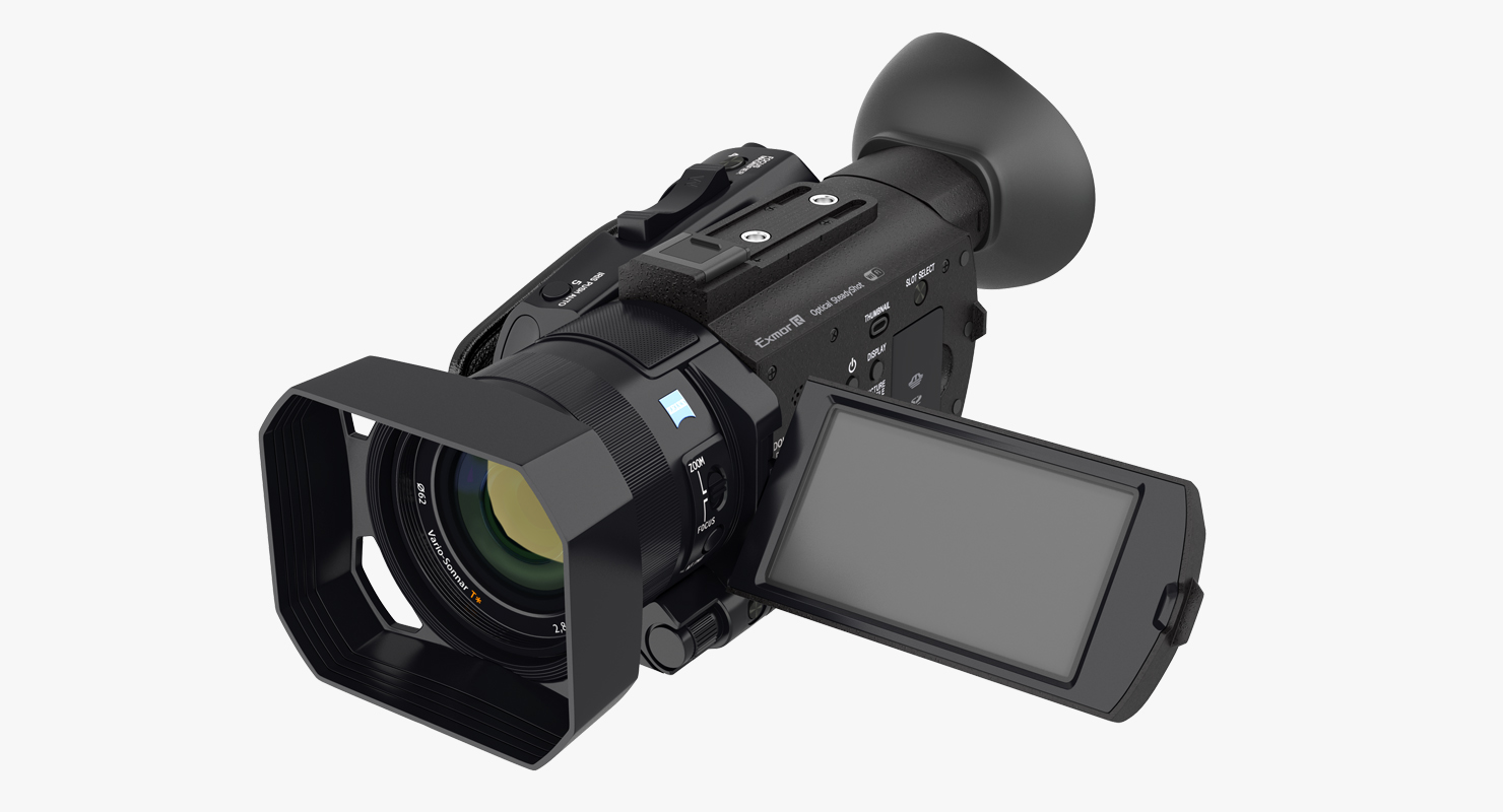 3D Compact Camcorder Sony PXWS X70 Rigged model