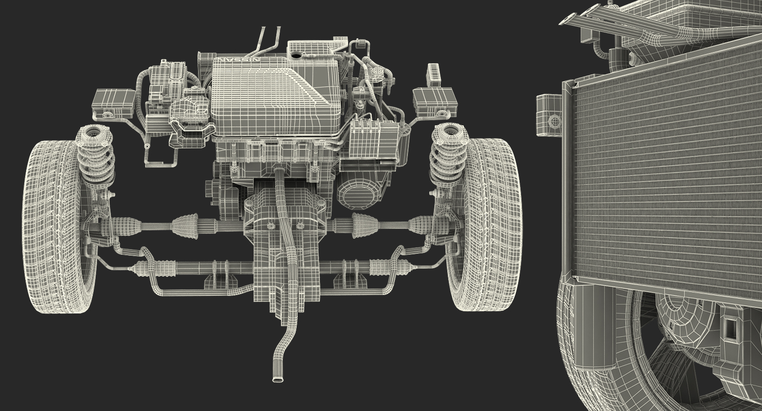 Nissan Leaf Engine and Front Suspension 3D model