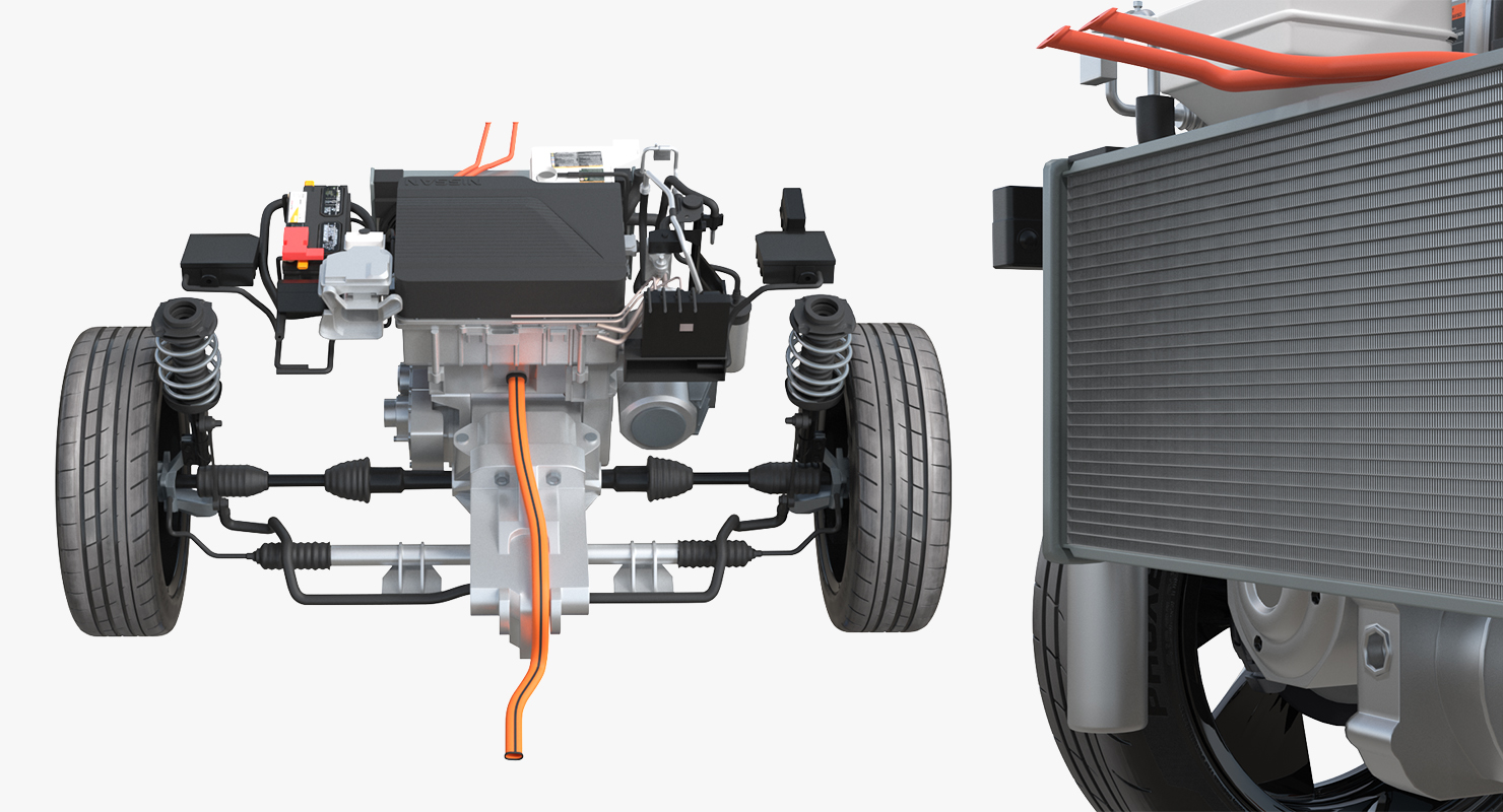 Nissan Leaf Engine and Front Suspension 3D model