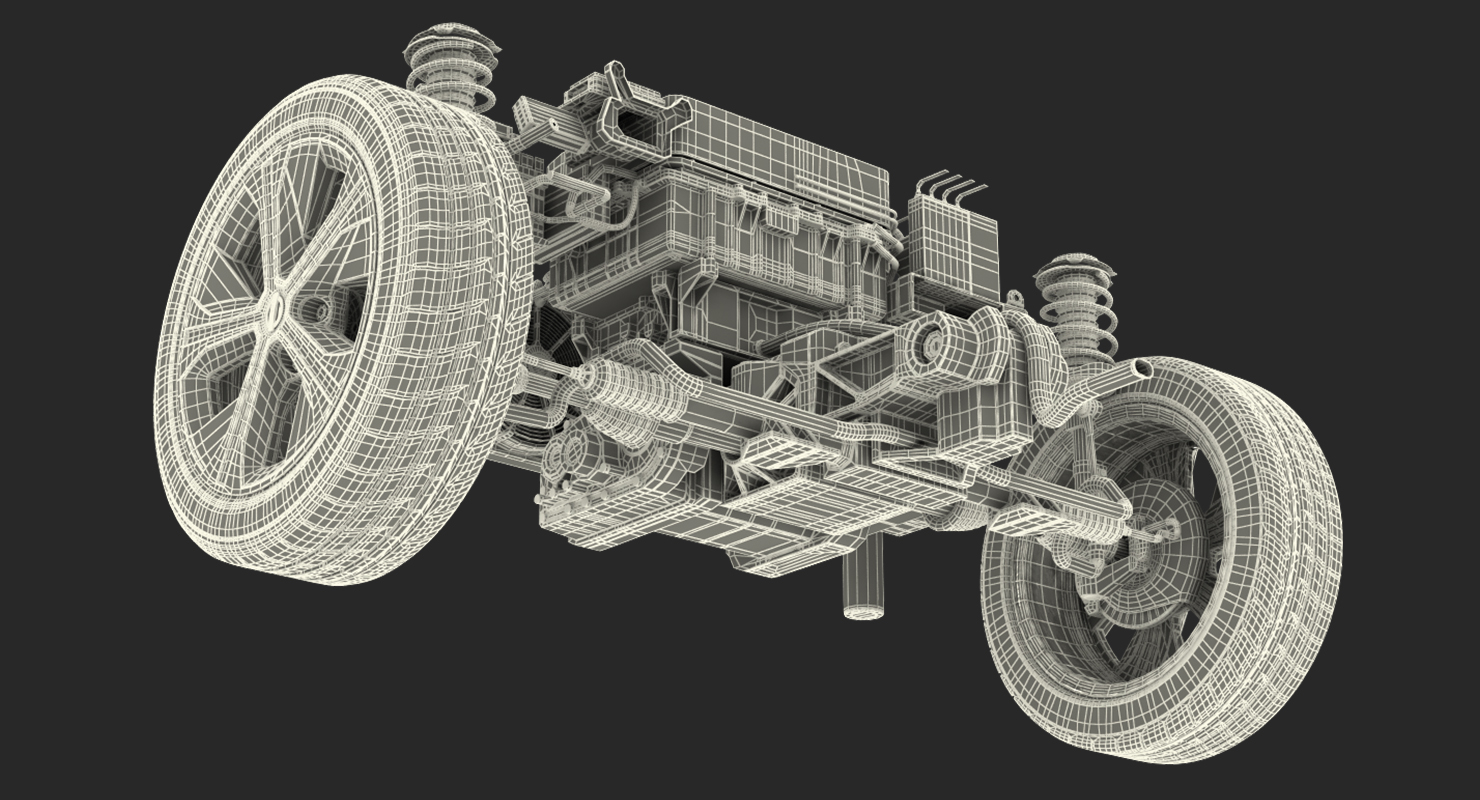 Nissan Leaf Engine and Front Suspension 3D model