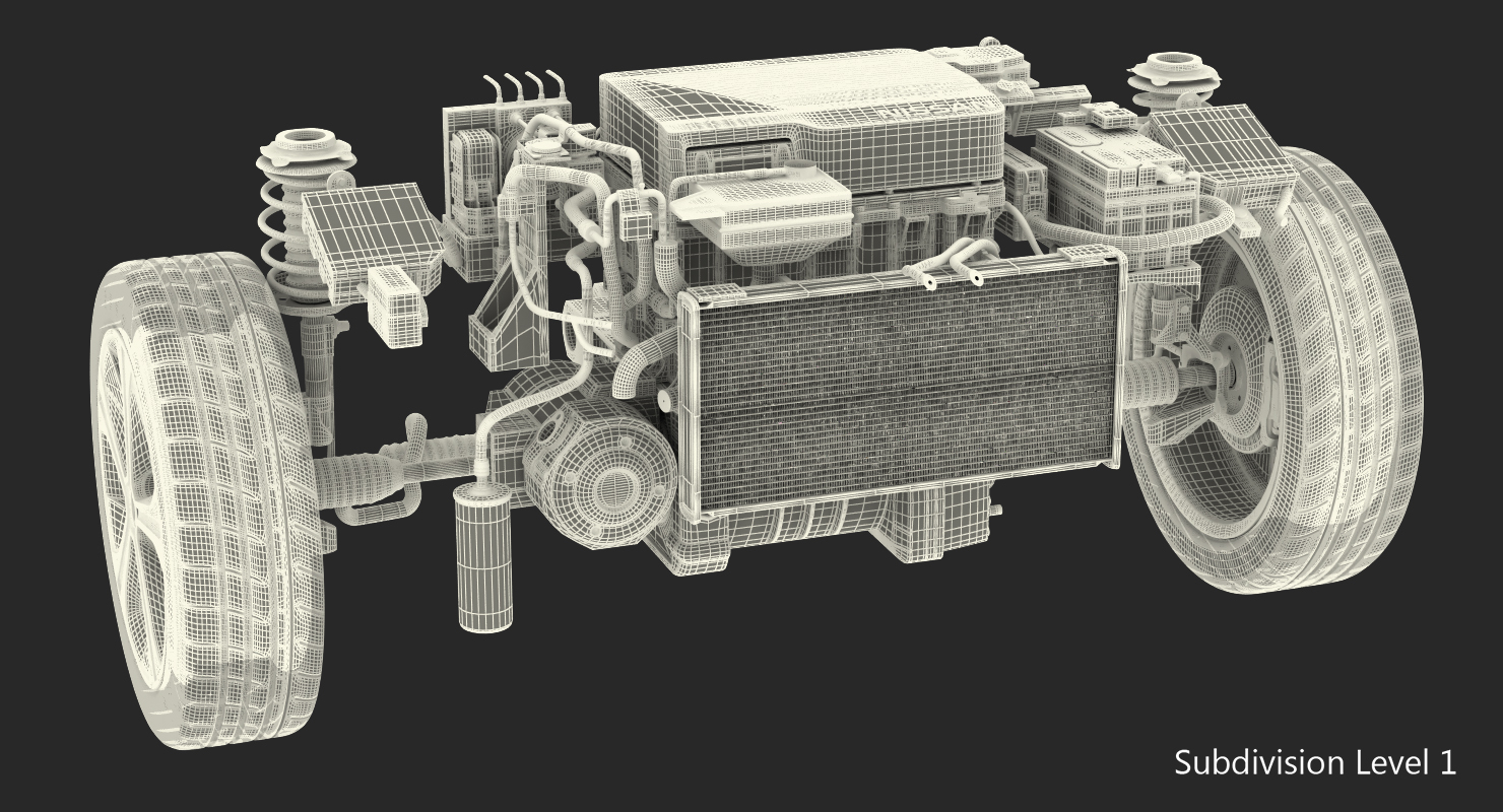 Nissan Leaf Engine and Front Suspension 3D model