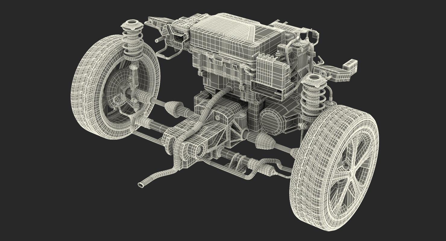 Nissan Leaf Engine and Front Suspension 3D model