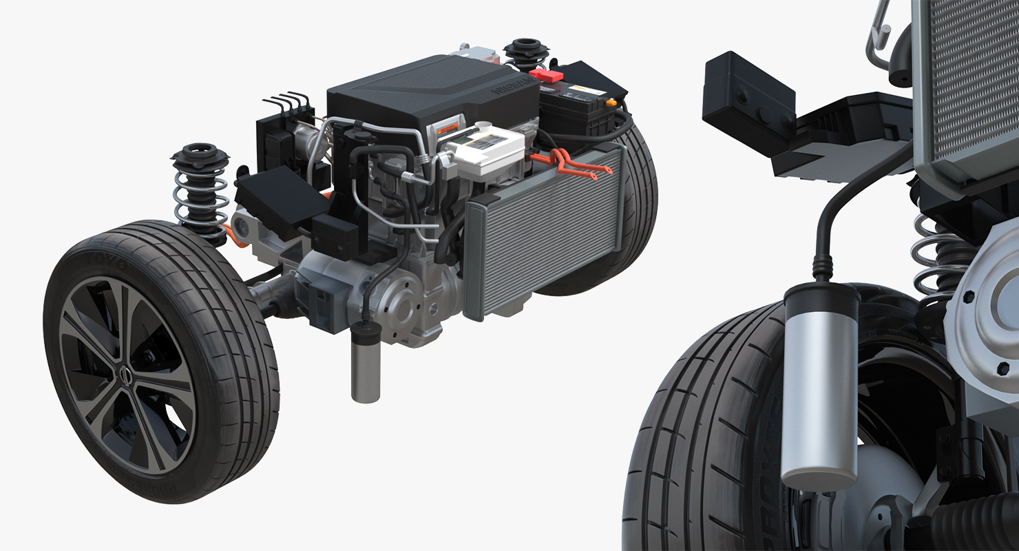 Nissan Leaf Engine and Front Suspension 3D model