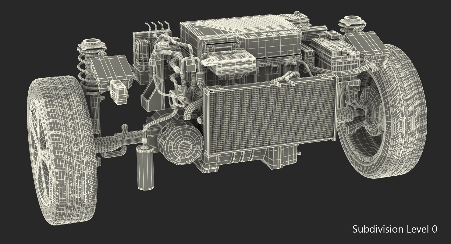 Nissan Leaf Engine and Front Suspension 3D model