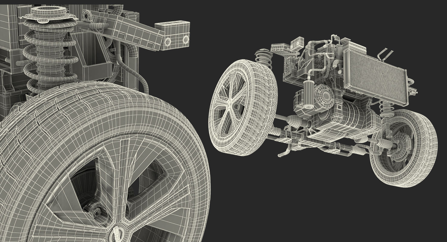 Nissan Leaf Engine and Front Suspension 3D model