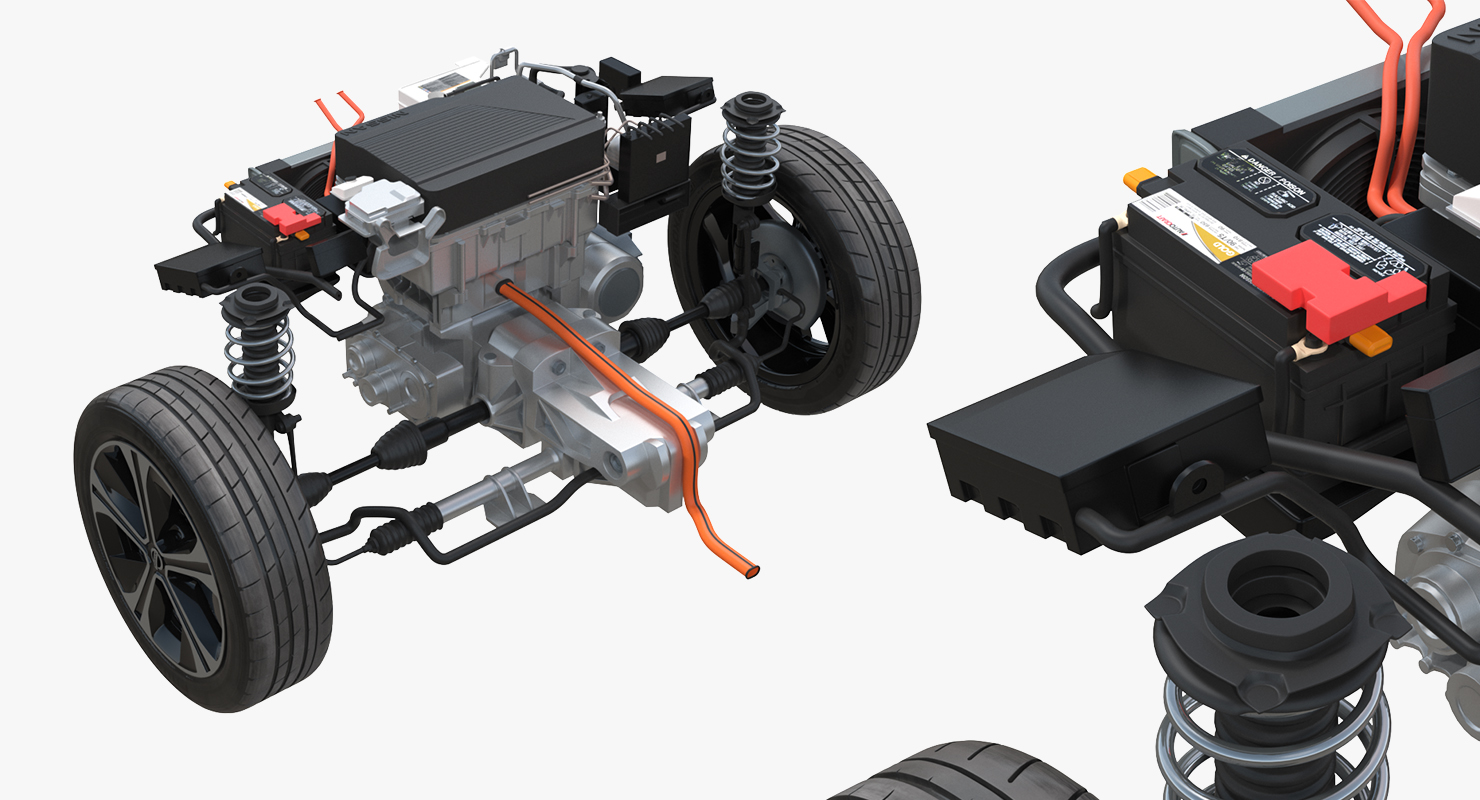 Nissan Leaf Engine and Front Suspension 3D model