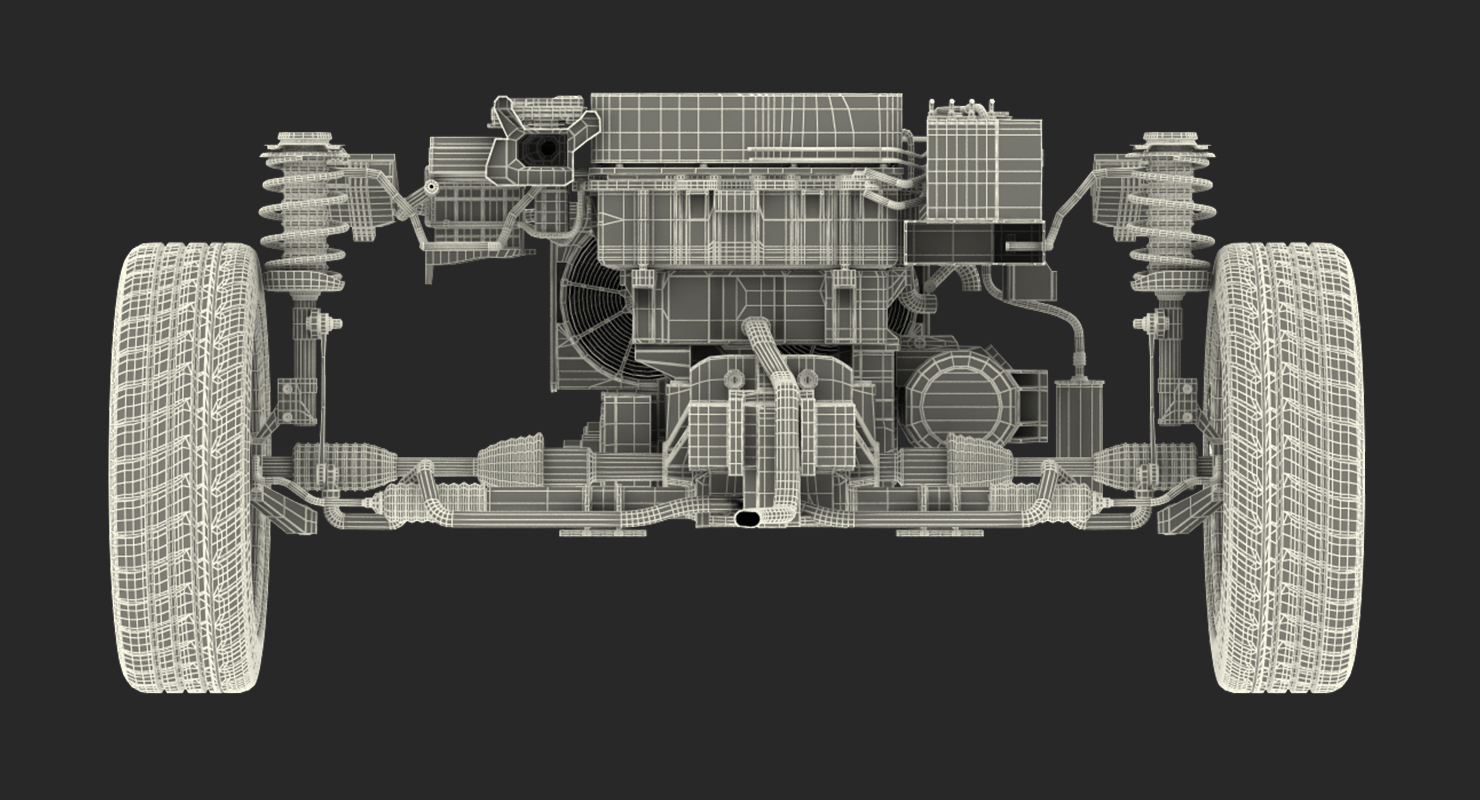Nissan Leaf Engine and Front Suspension 3D model