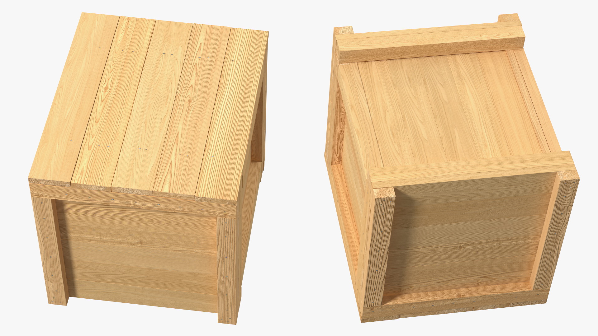 3D Square Wooden Crate Box For Shipping