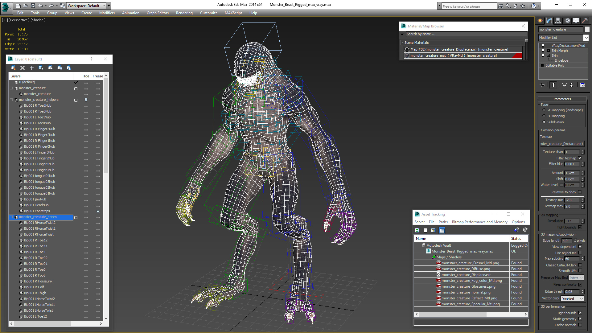 3D Monster Creature Rigged model