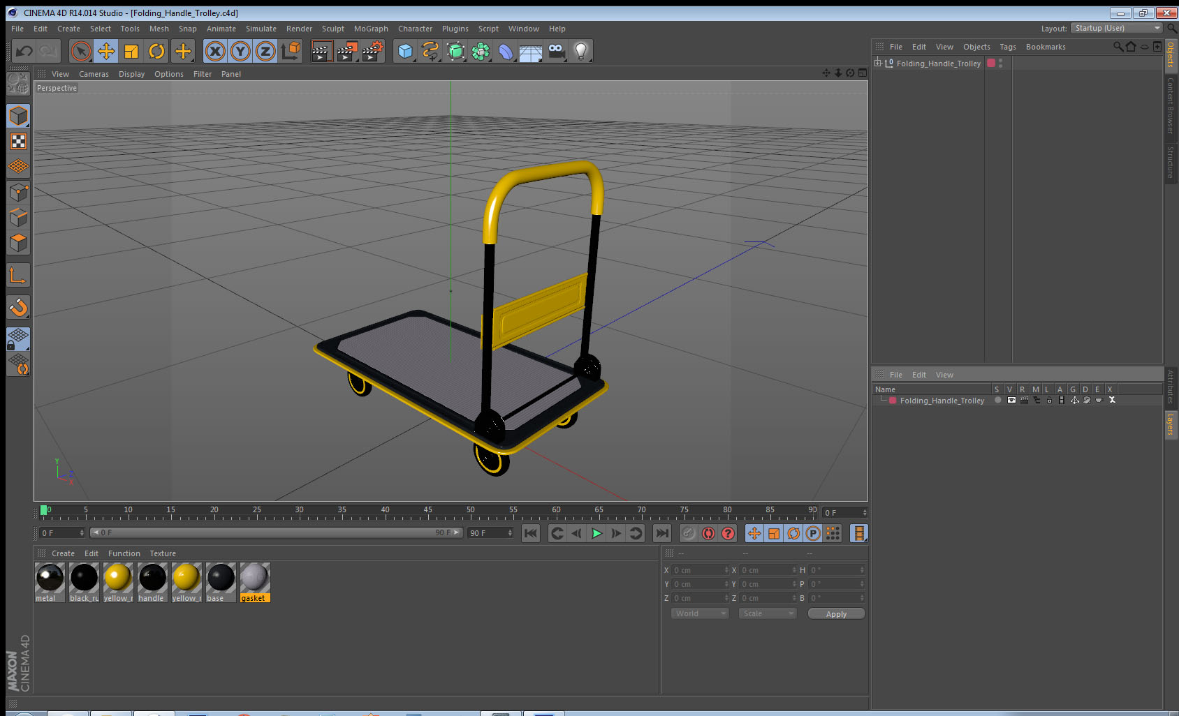 Folding Handle Trolley 3D