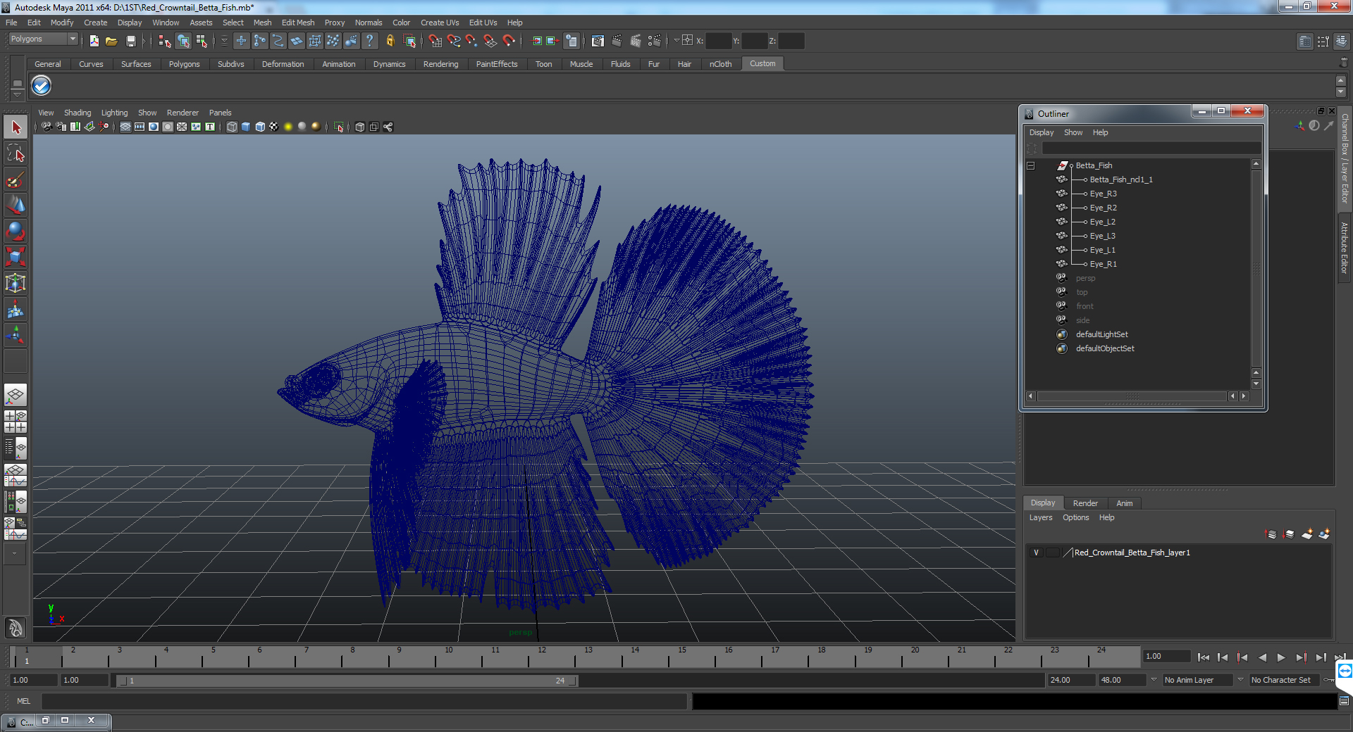 3D model Blue Betta Fish