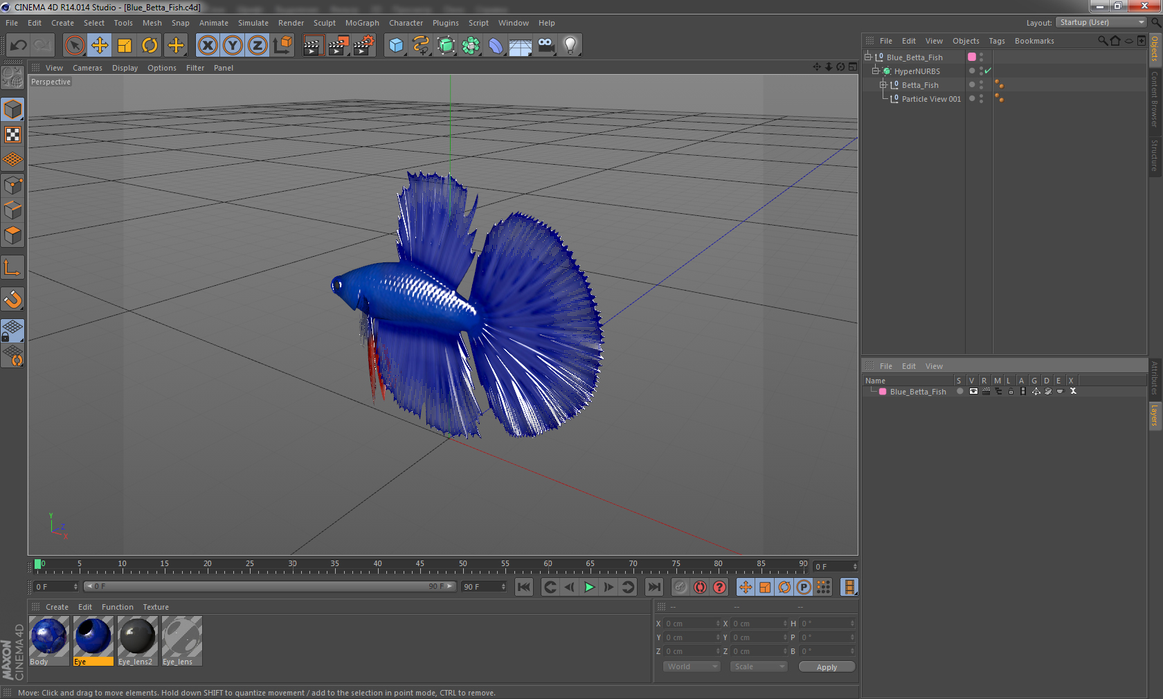 3D model Blue Betta Fish