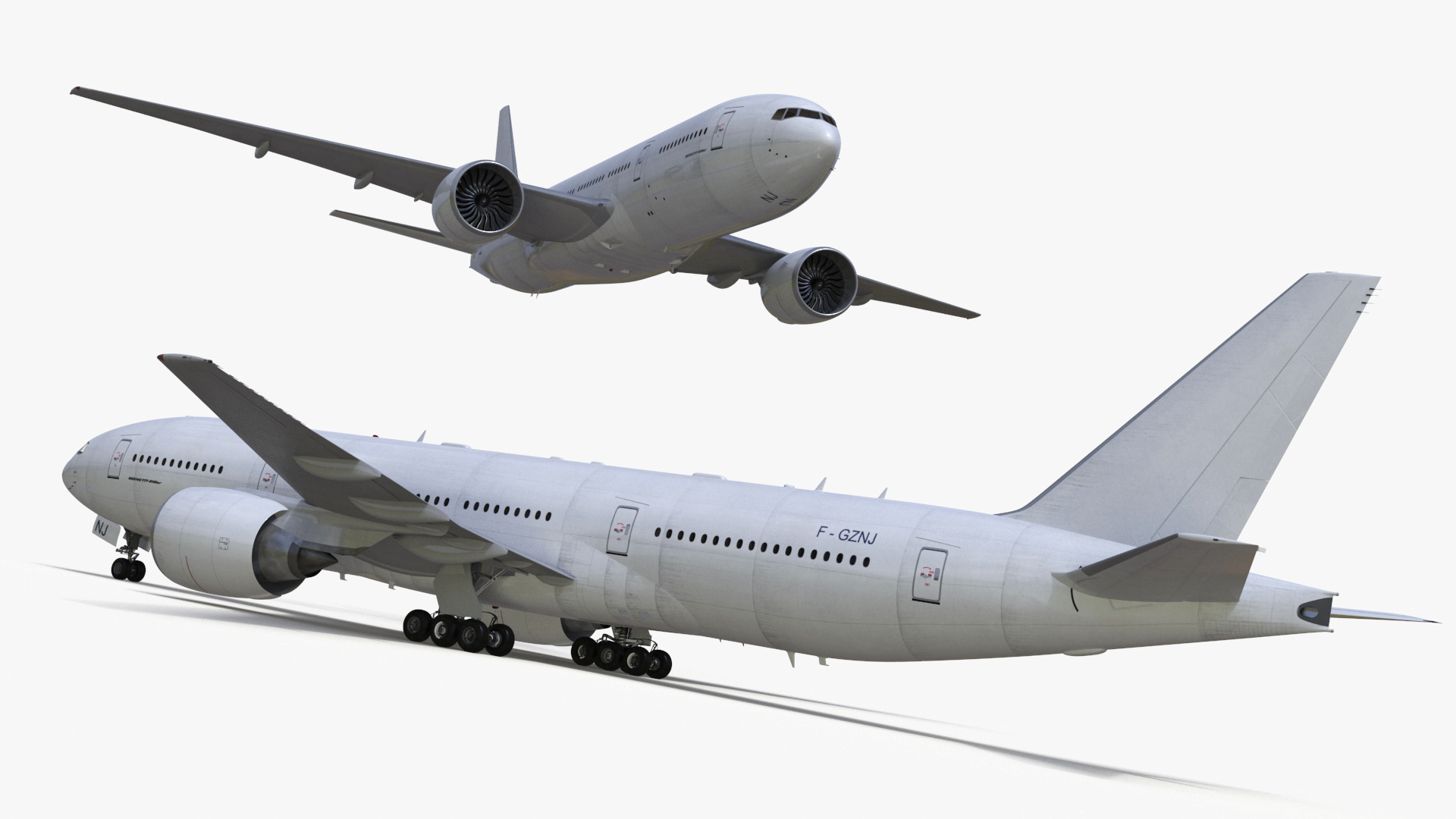 Boeing 777-200ER Passenger Aircraft Rigged 3D