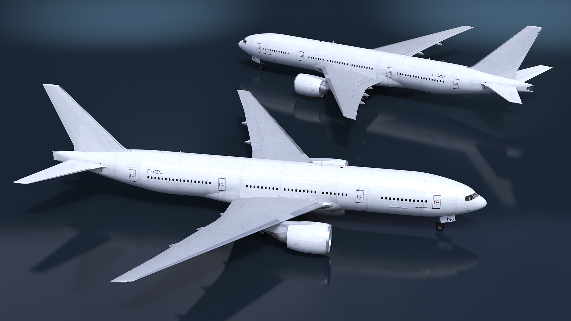 Boeing 777-200ER Passenger Aircraft Rigged 3D