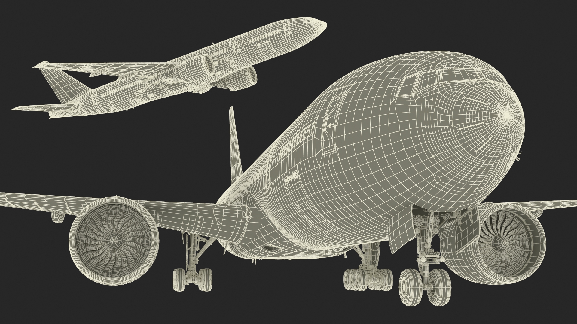 Boeing 777-200ER Passenger Aircraft Rigged 3D