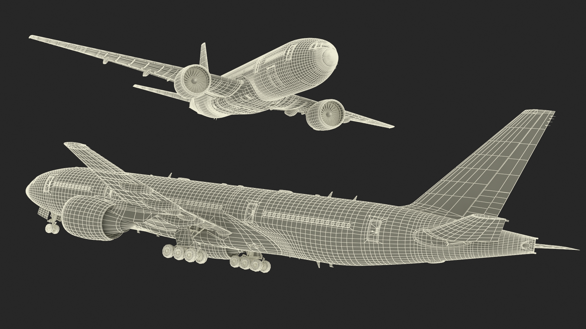 Boeing 777-200ER Passenger Aircraft Rigged 3D