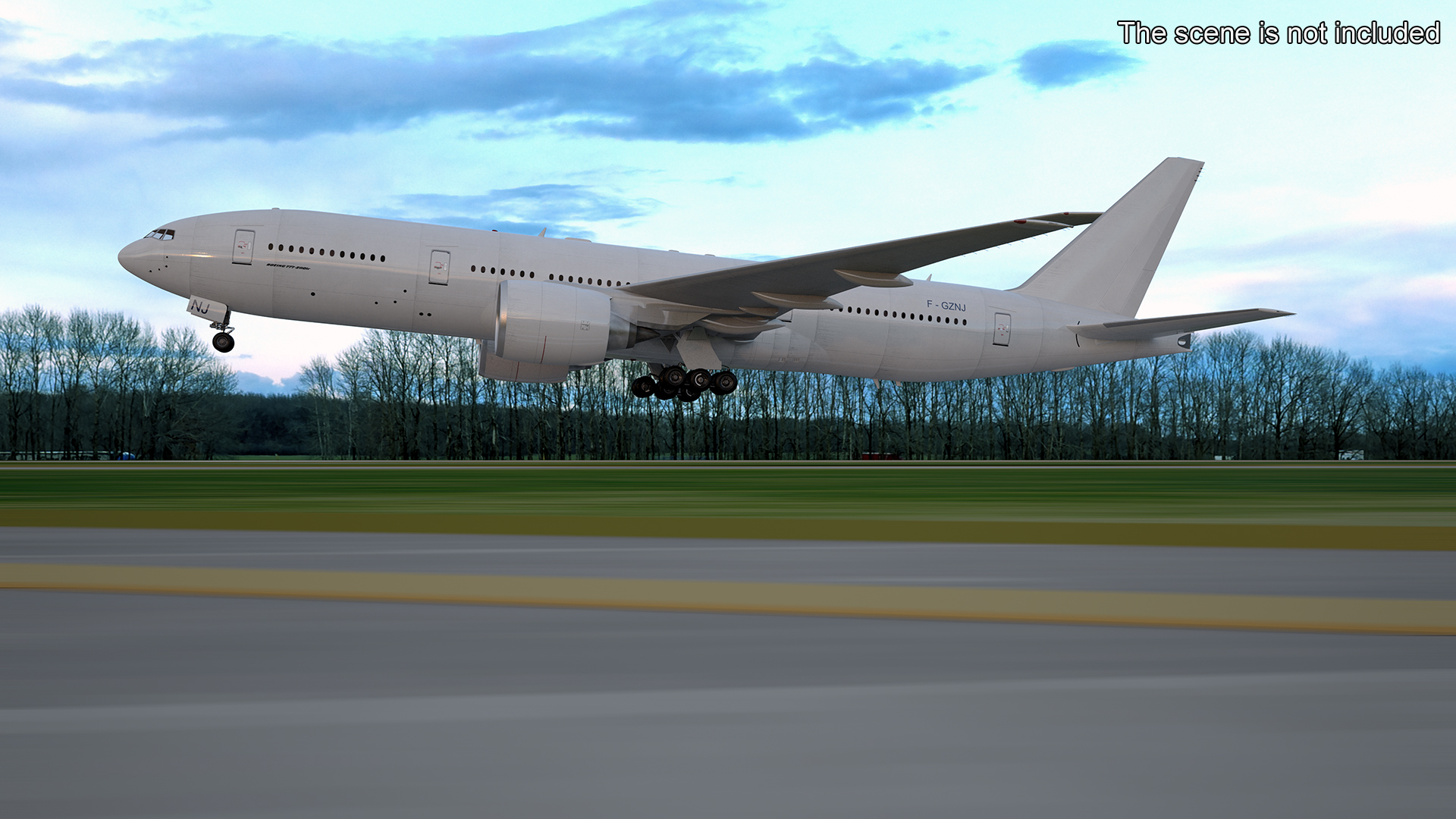 Boeing 777-200ER Passenger Aircraft Rigged 3D