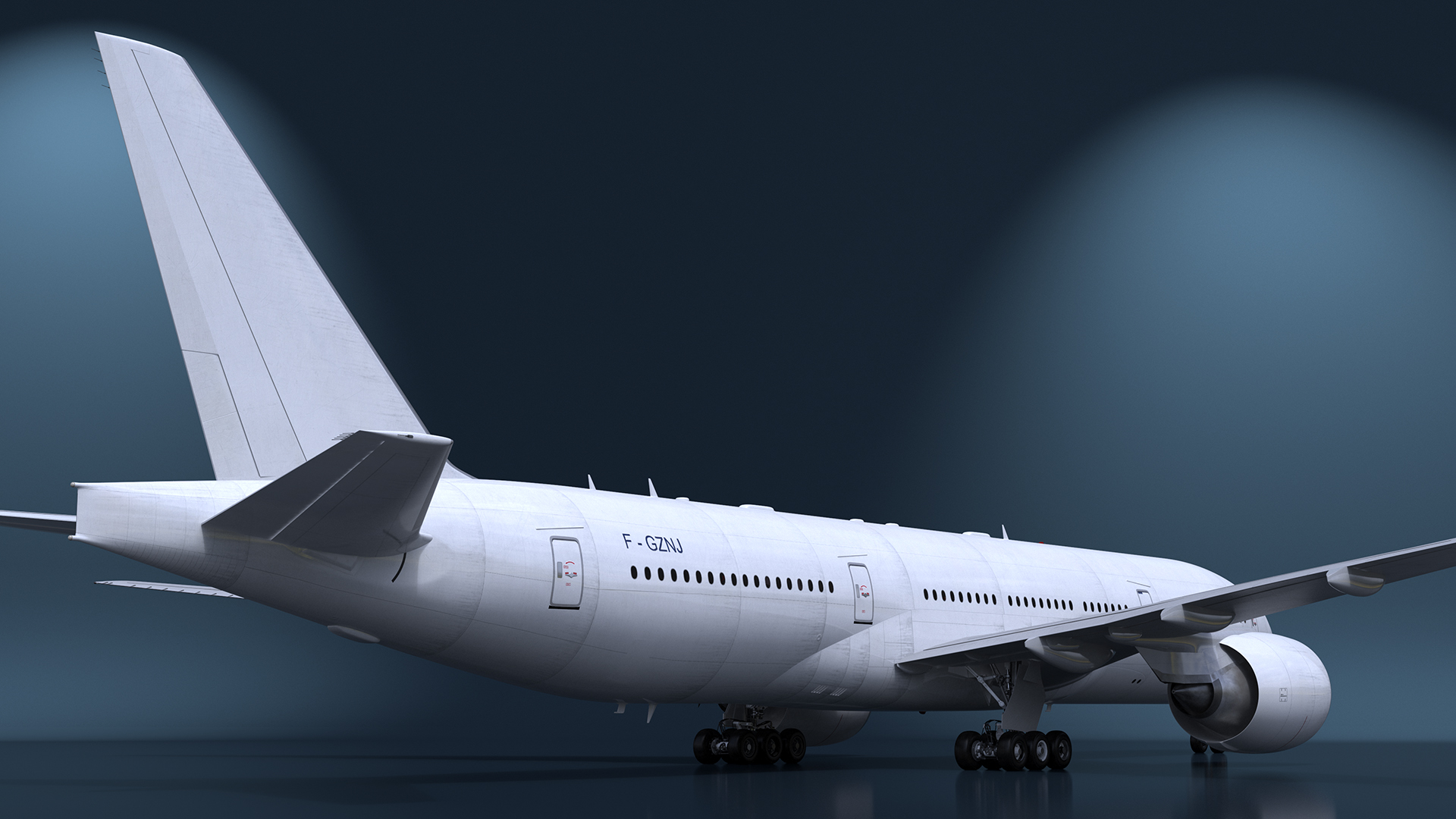 Boeing 777-200ER Passenger Aircraft Rigged 3D