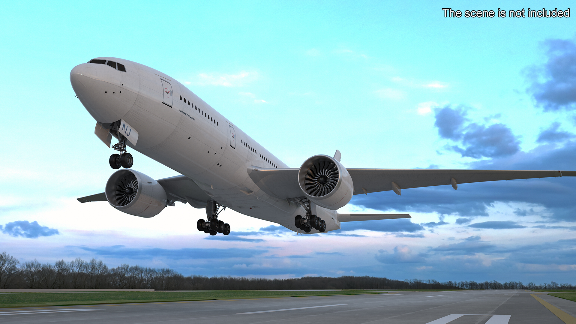 Boeing 777-200ER Passenger Aircraft Rigged 3D