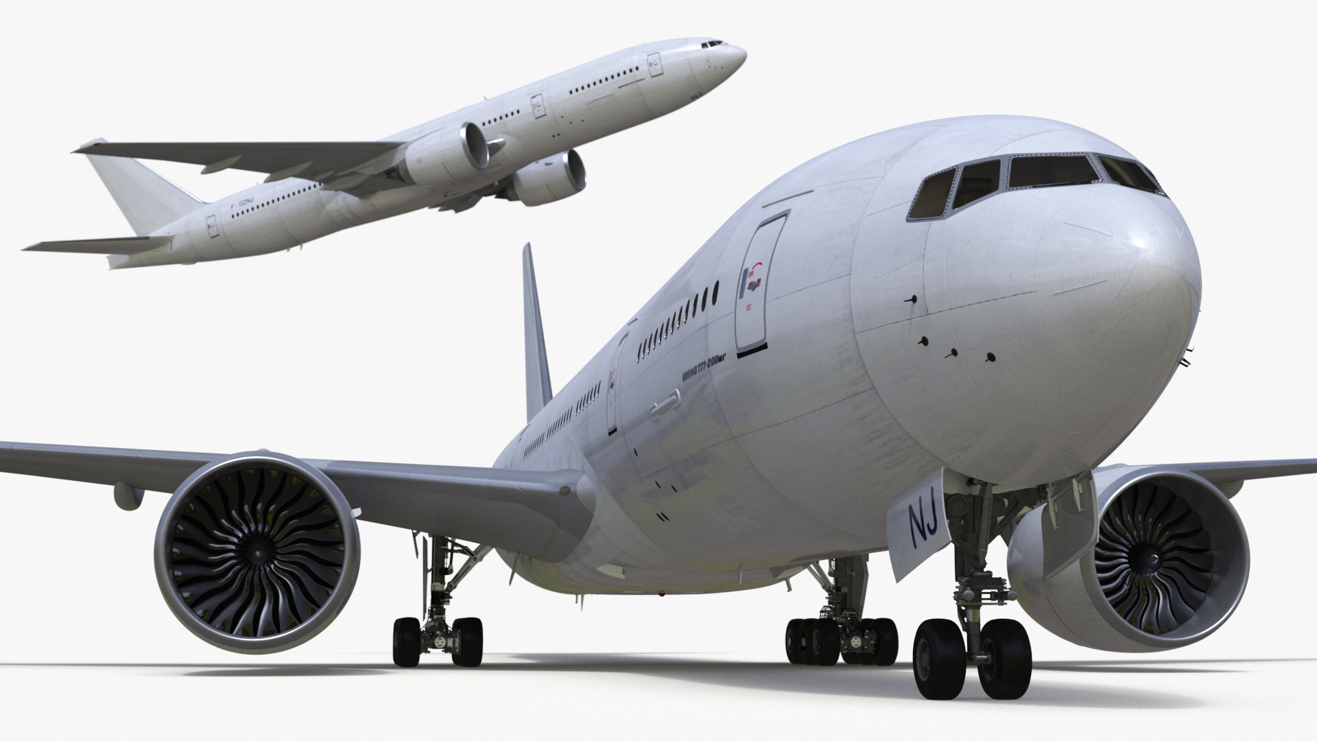 Boeing 777-200ER Passenger Aircraft Rigged 3D