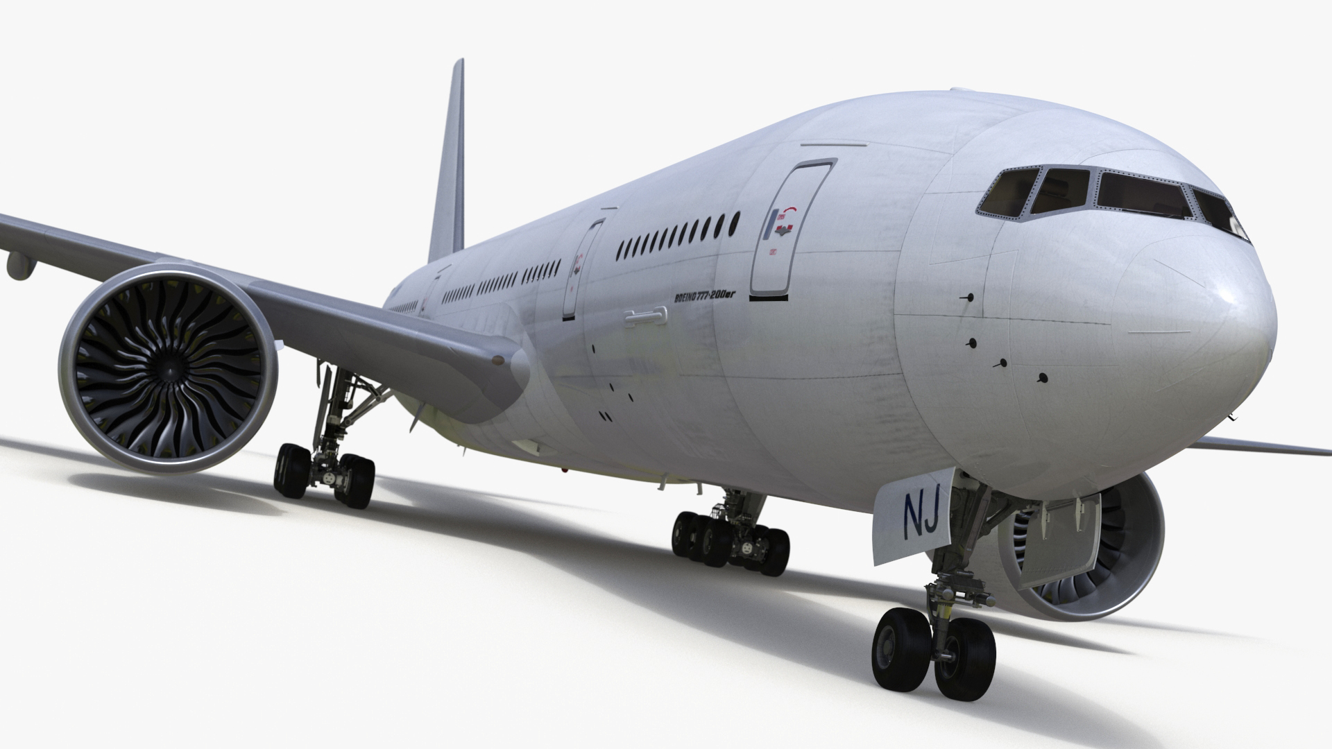 Boeing 777-200ER Passenger Aircraft Rigged 3D