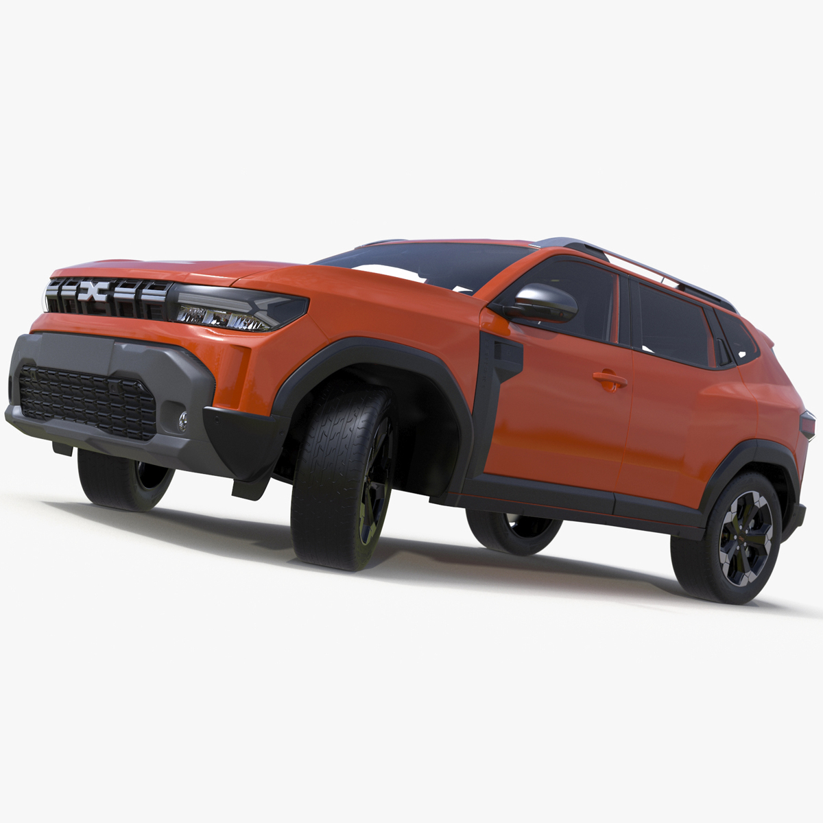 3D model Dacia Duster 2024 Crossover Orange Rigged for Cinema 4D