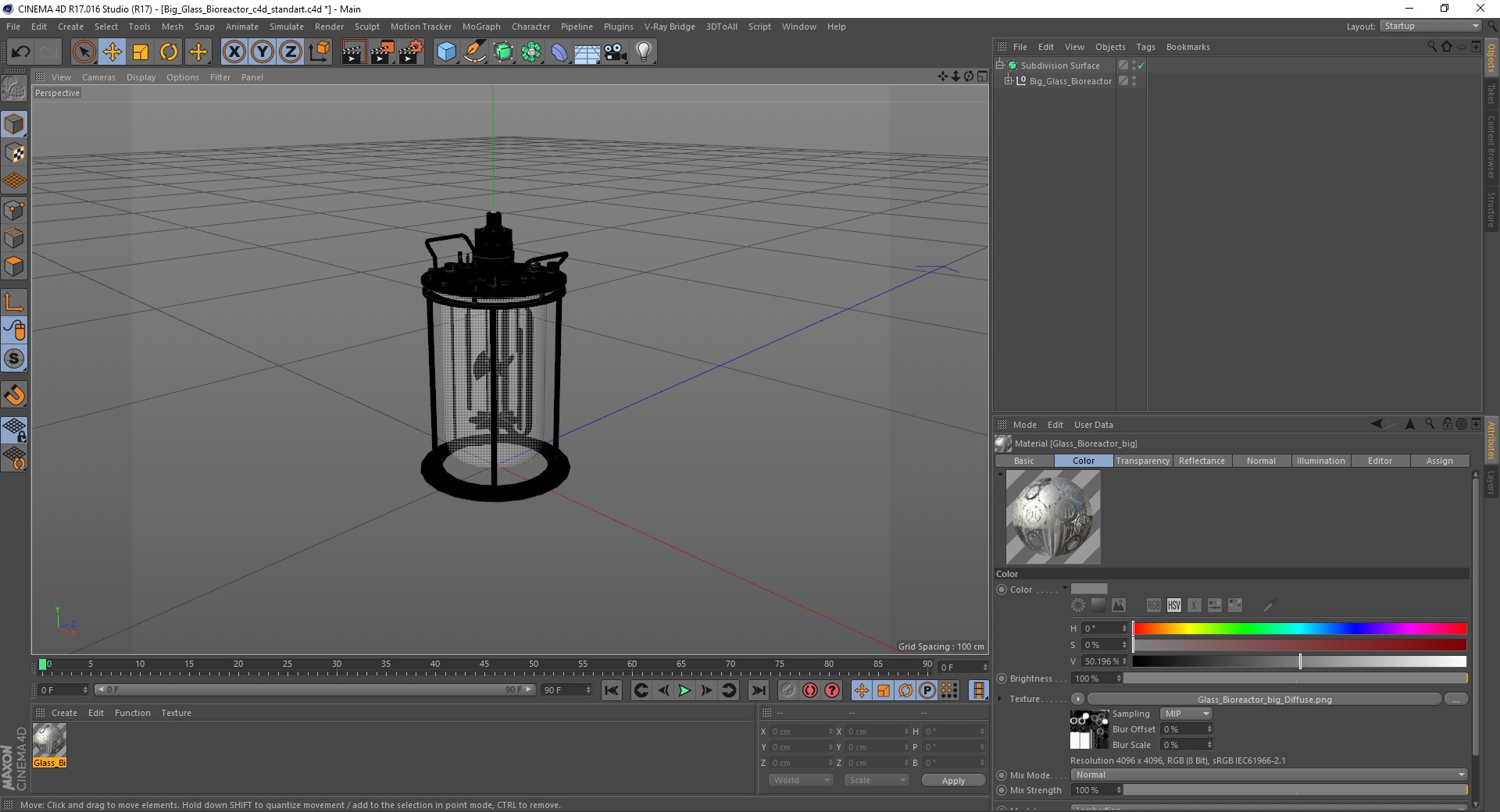 3D model Big Glass Bioreactor