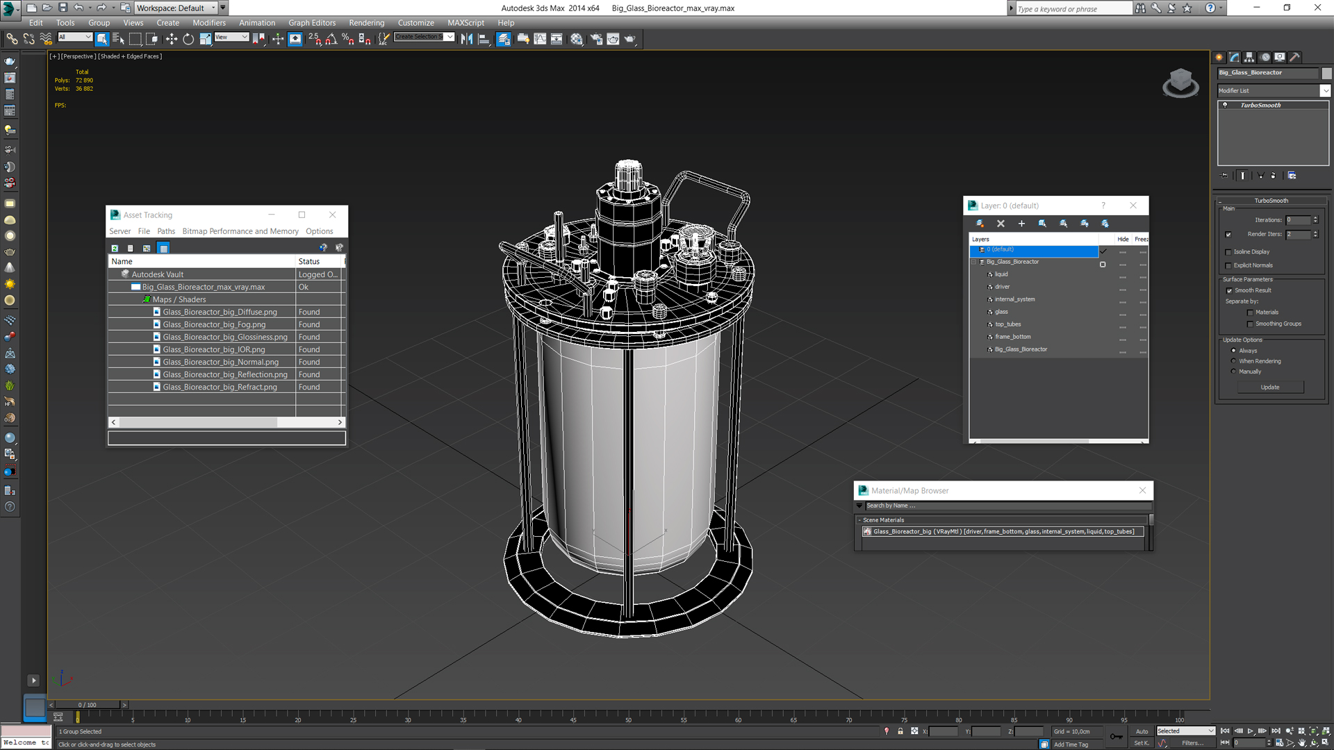 3D model Big Glass Bioreactor