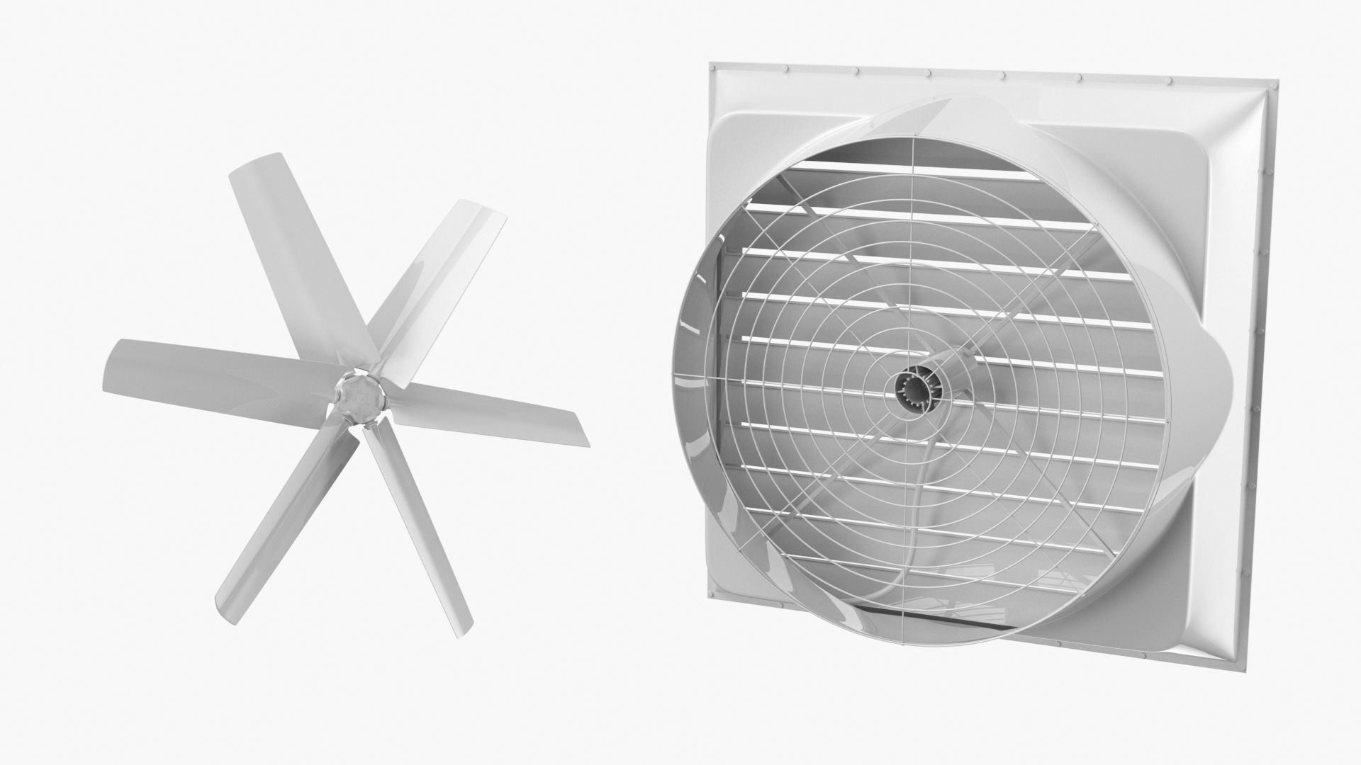 3D Roof Exhaust Ventilation Fan model