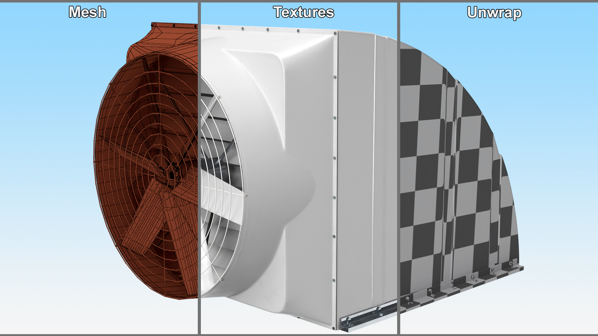 3D Roof Exhaust Ventilation Fan model