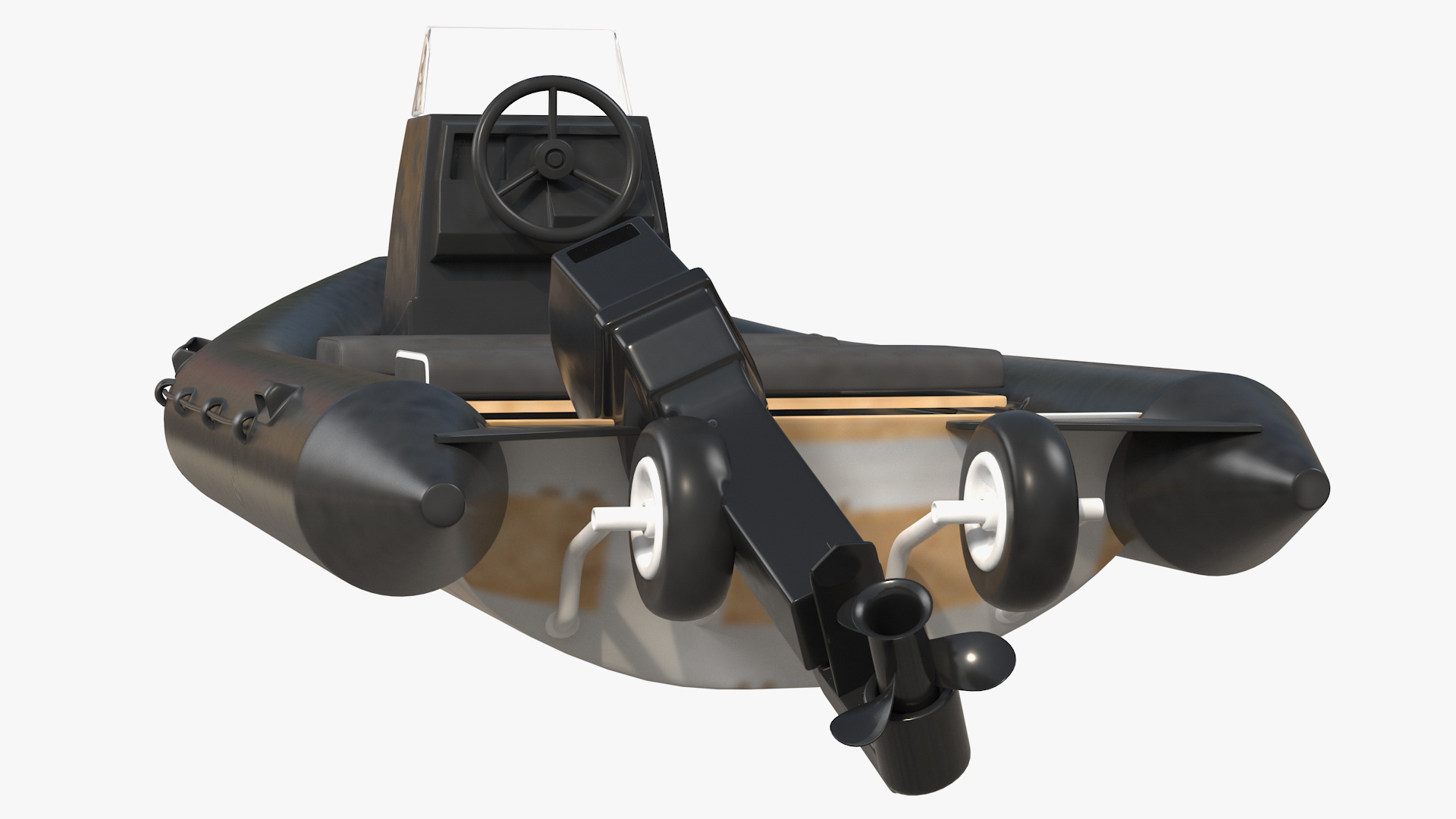 3D model Inflatable Military Motor Boat