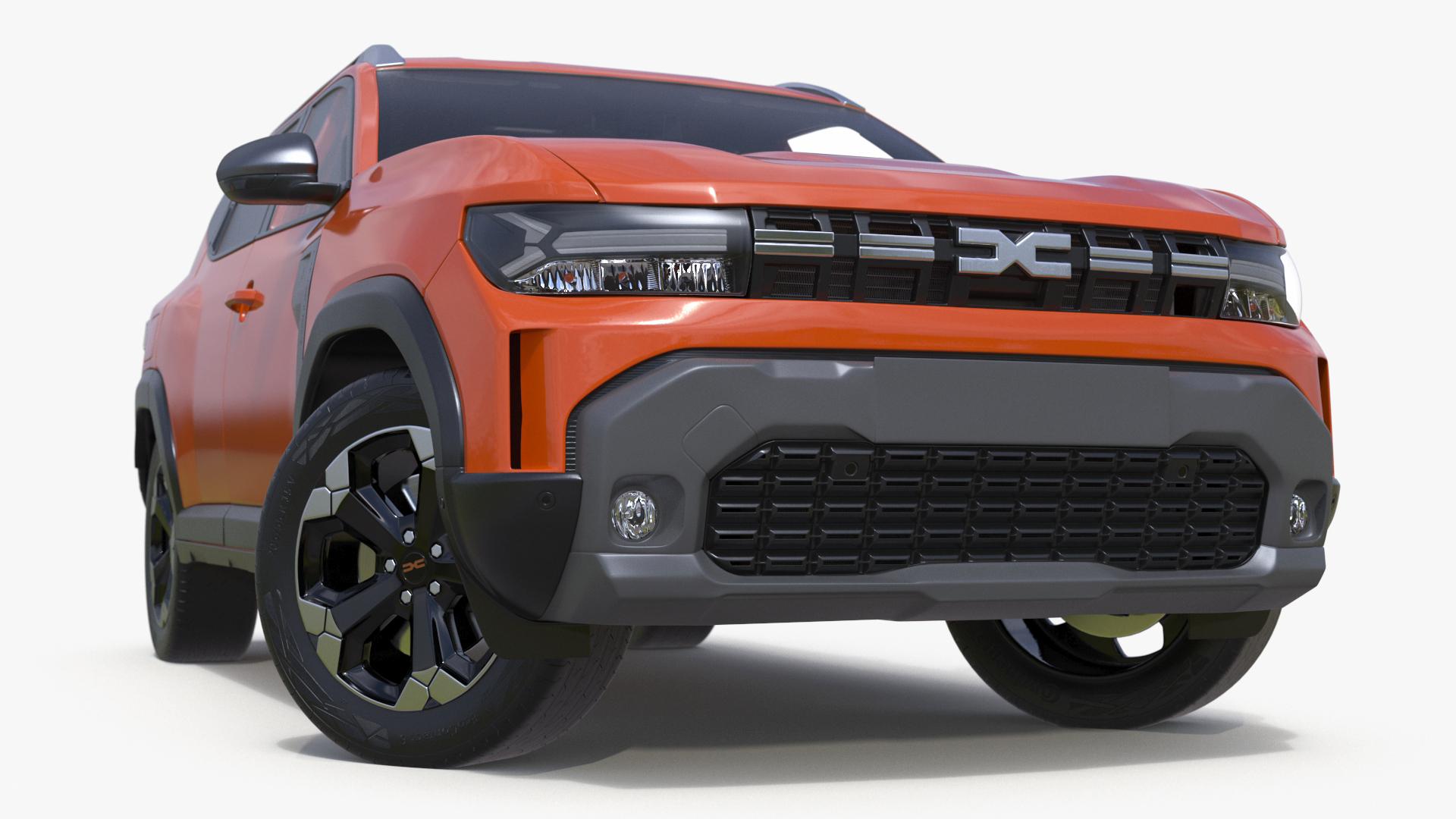 3D Dacia Duster 2024 Crossover Orange Rigged