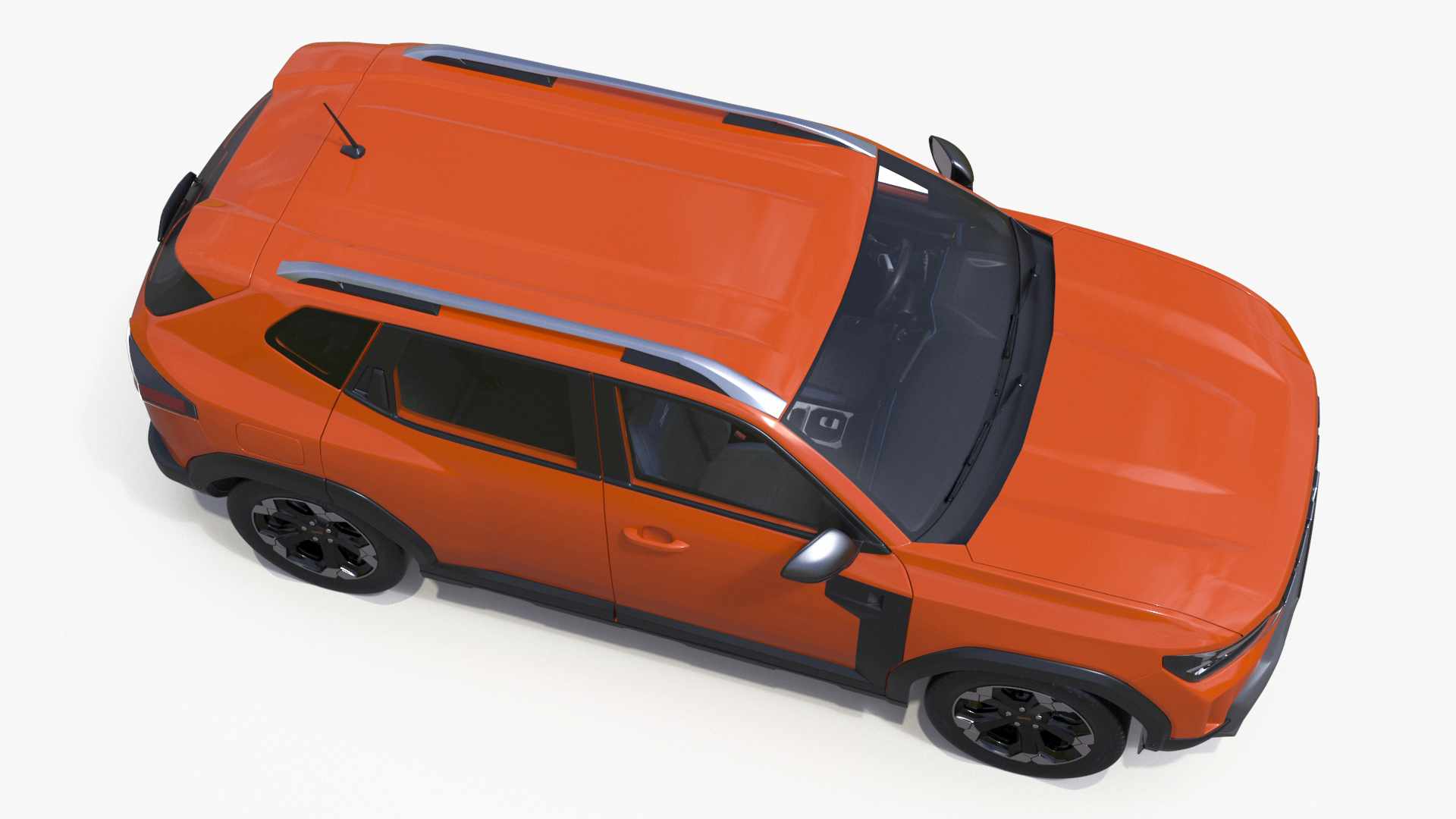 3D Dacia Duster 2024 Crossover Orange Rigged