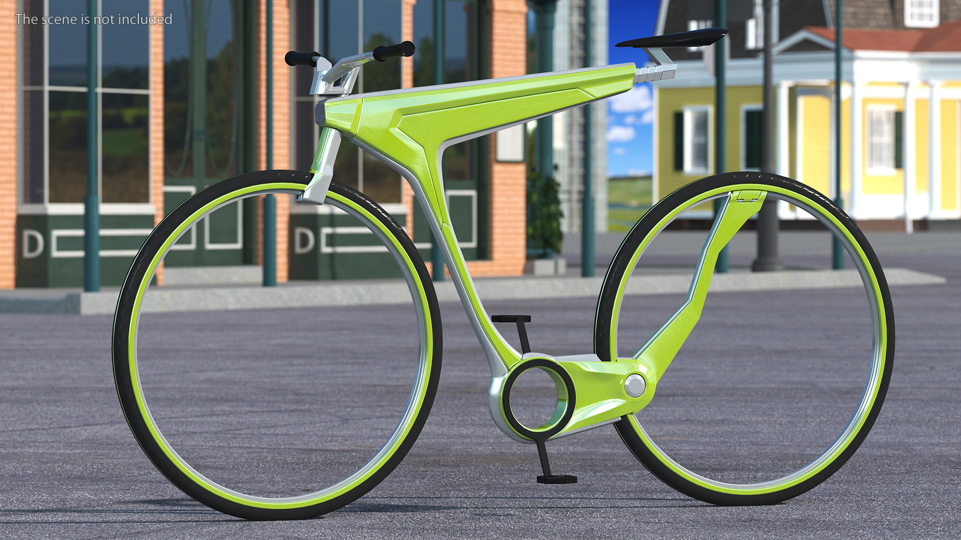 3D model Futuristic Electric Bike Green