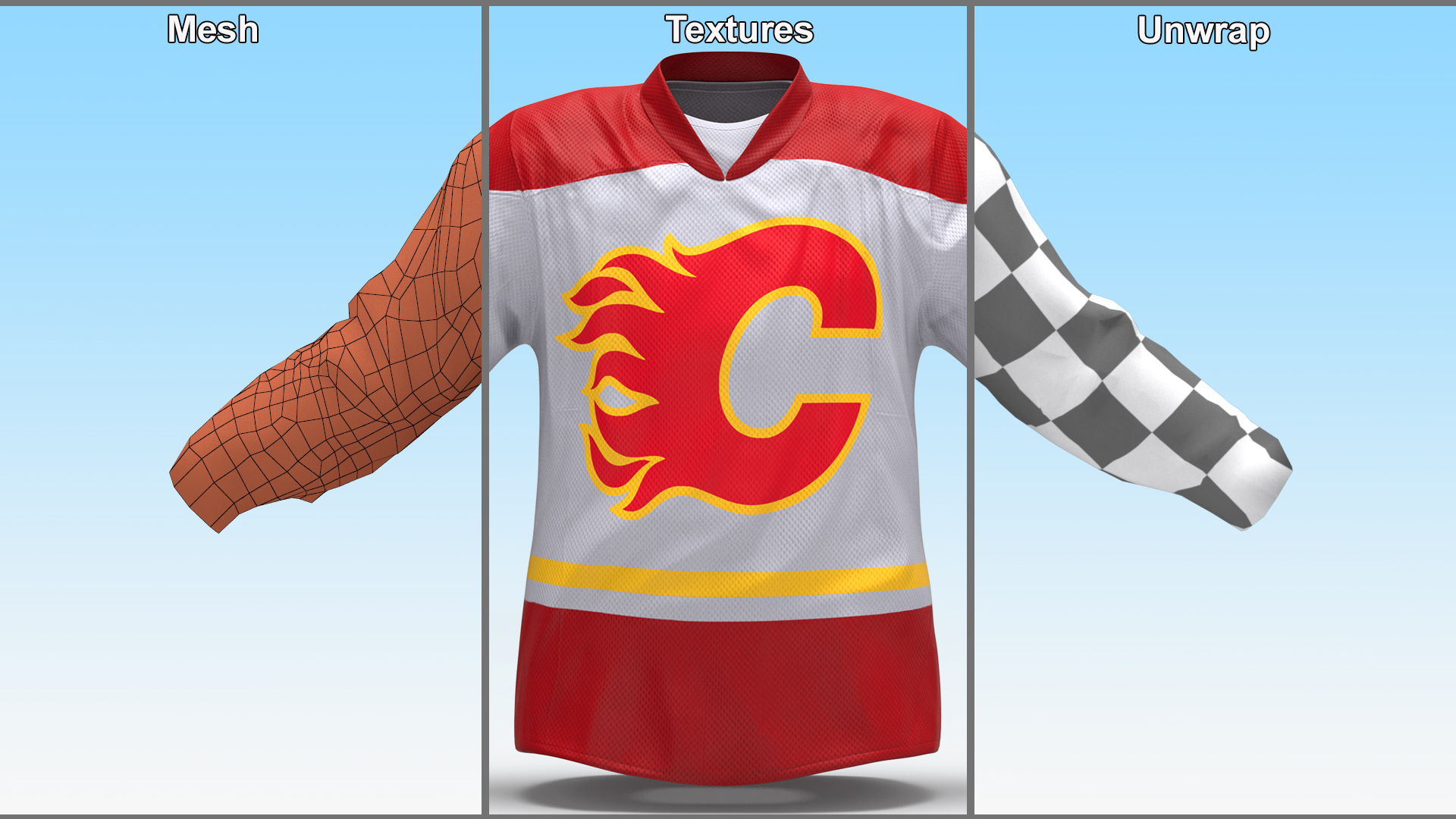 3D Hockey Jersey Calgary Flames model